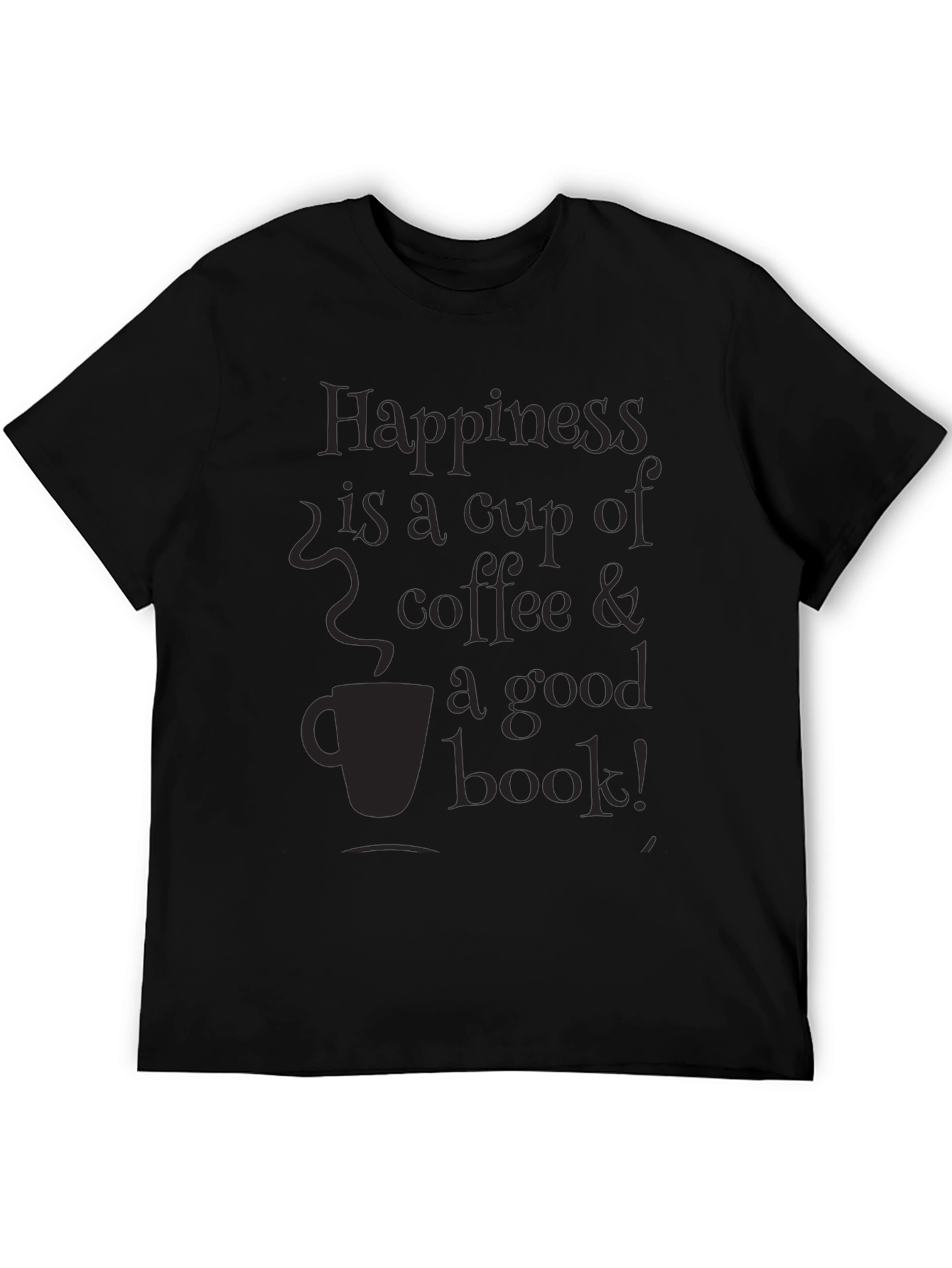 Black Happiness Coffee & Book T-Shirt view 5