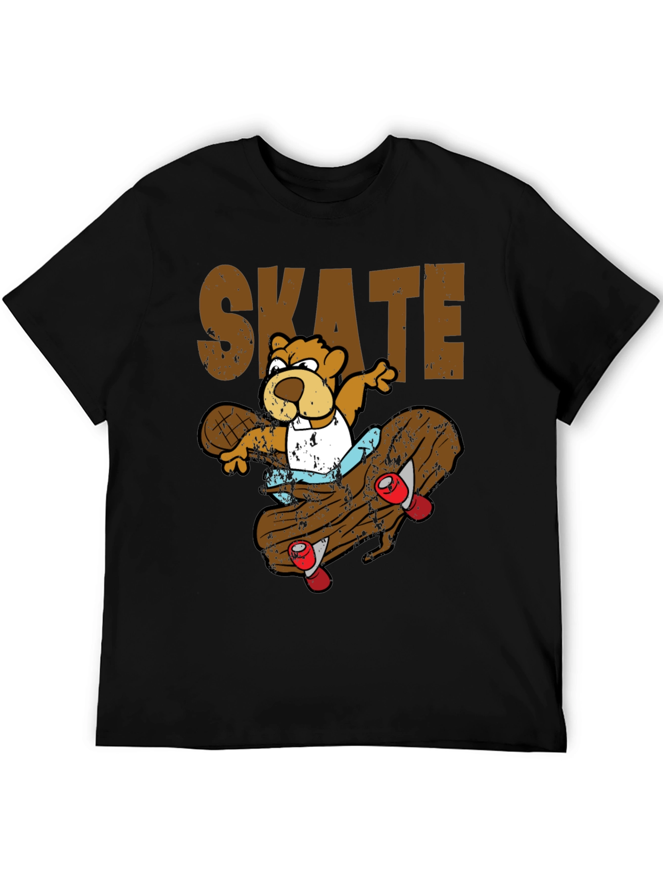 Black Skateboarding Beaver T-Shirt view 5