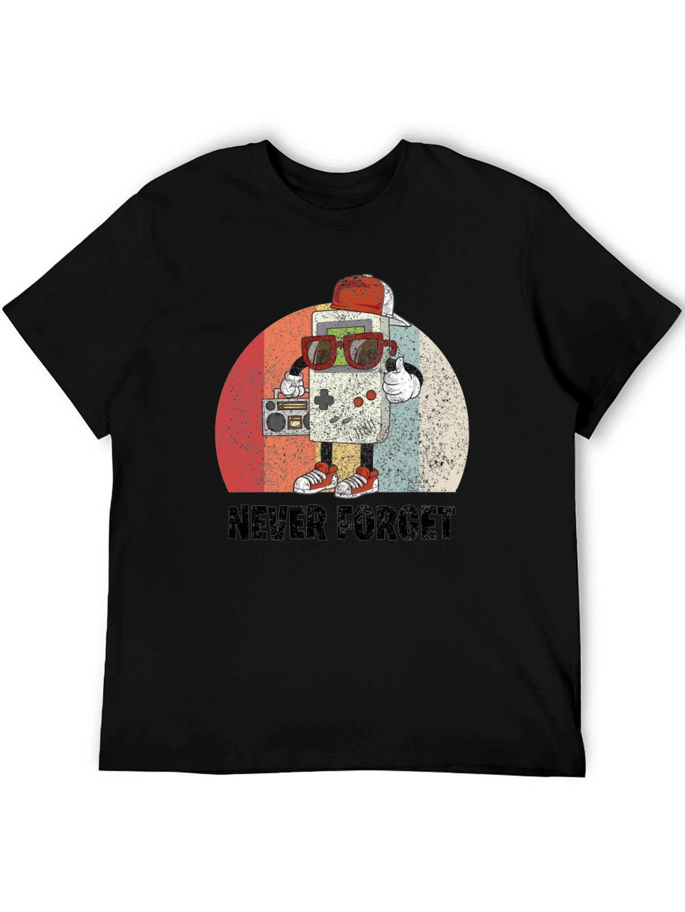 Black Retro Game Console T-Shirt - "Never Forget" Tee view 5