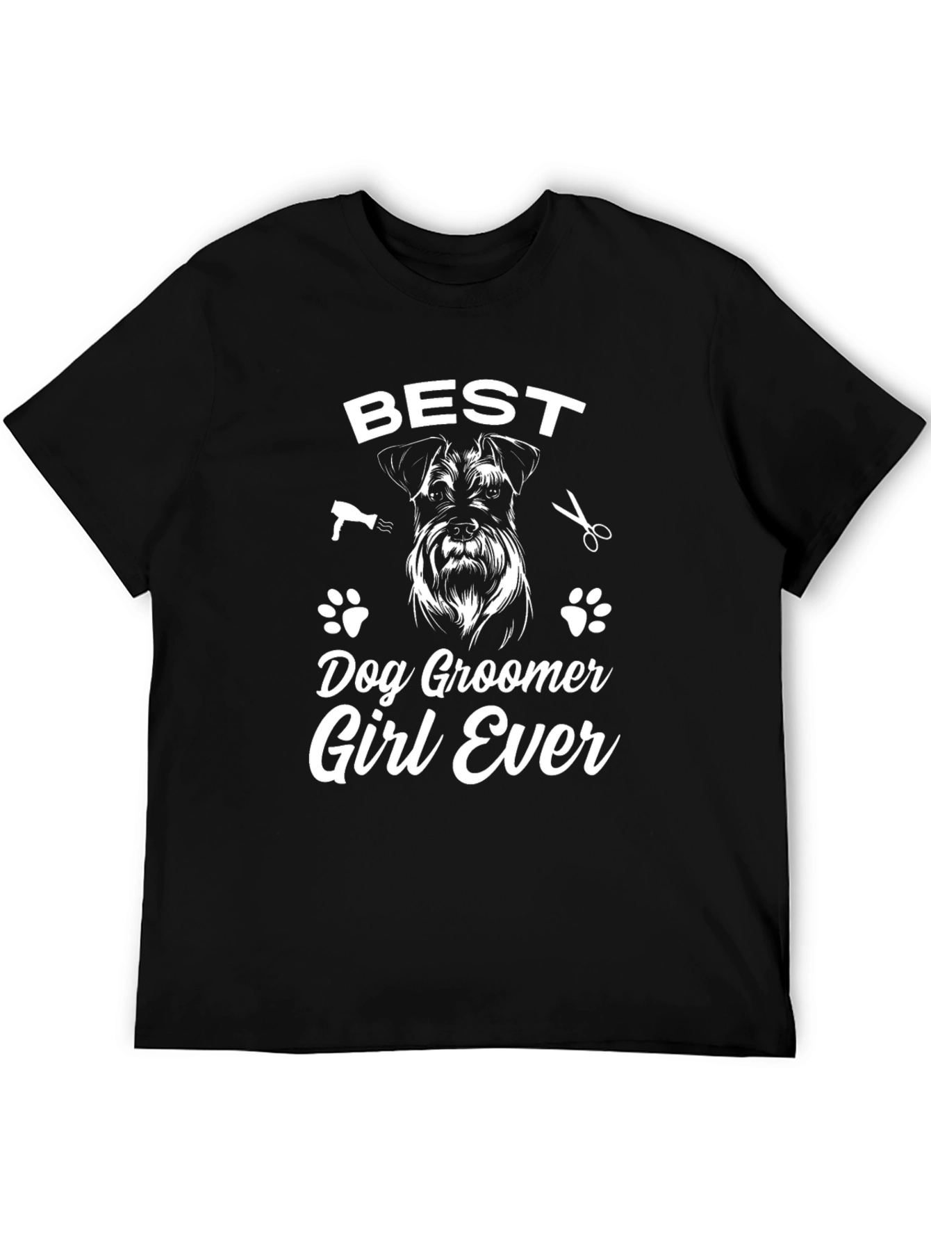 Black Best Dog Groomer Girl Ever T-Shirt, Animal Lover Tee view 5