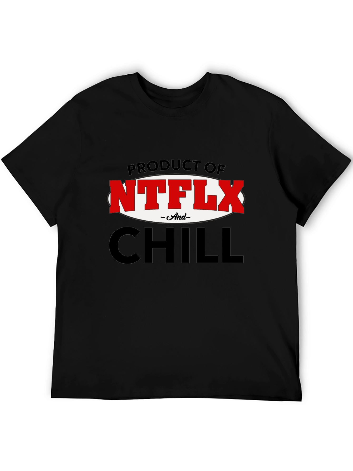 Black Netflix and Chill T-Shirt - Funny Graphic Tee view 5