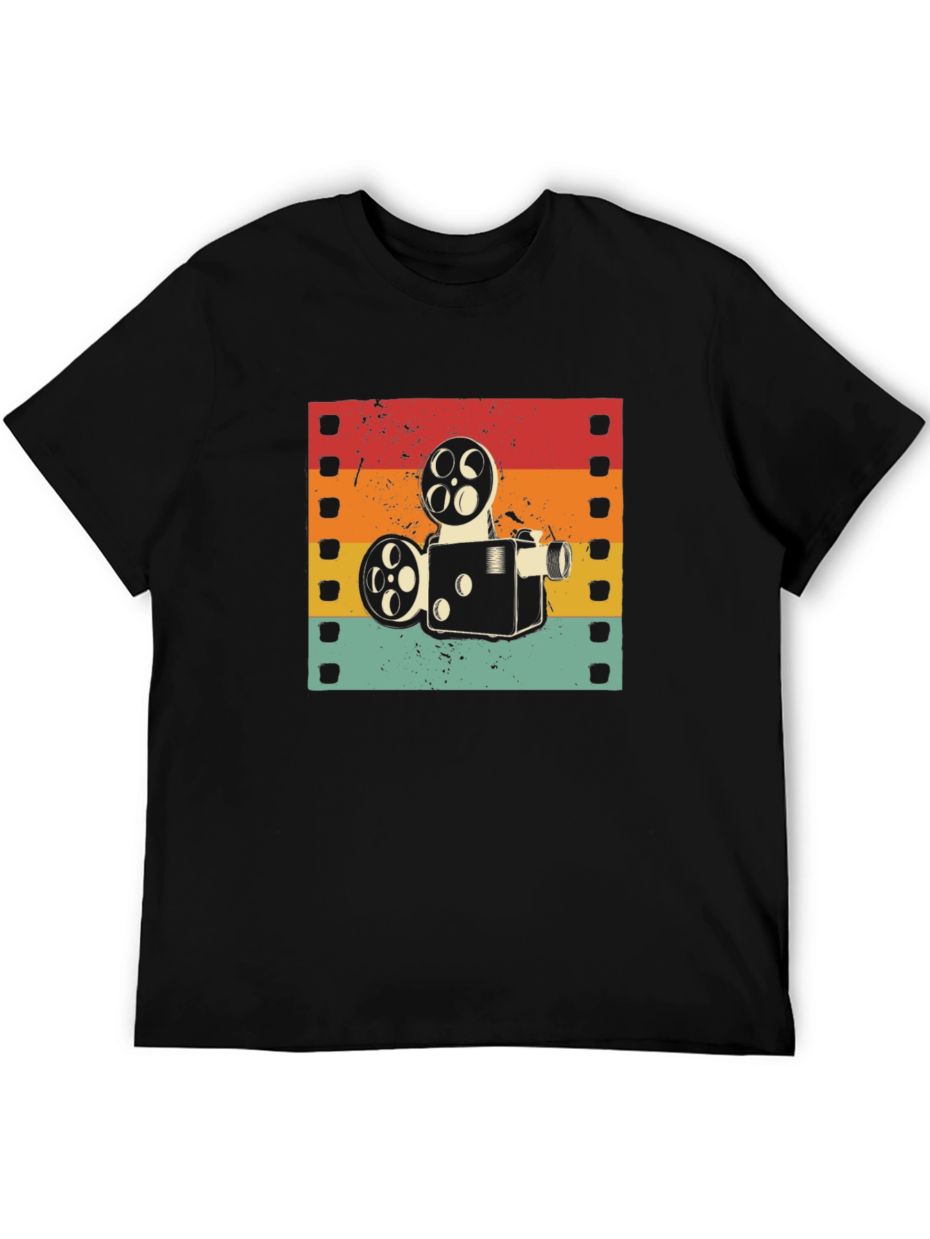 Black Retro Film Projector T-Shirt view 5