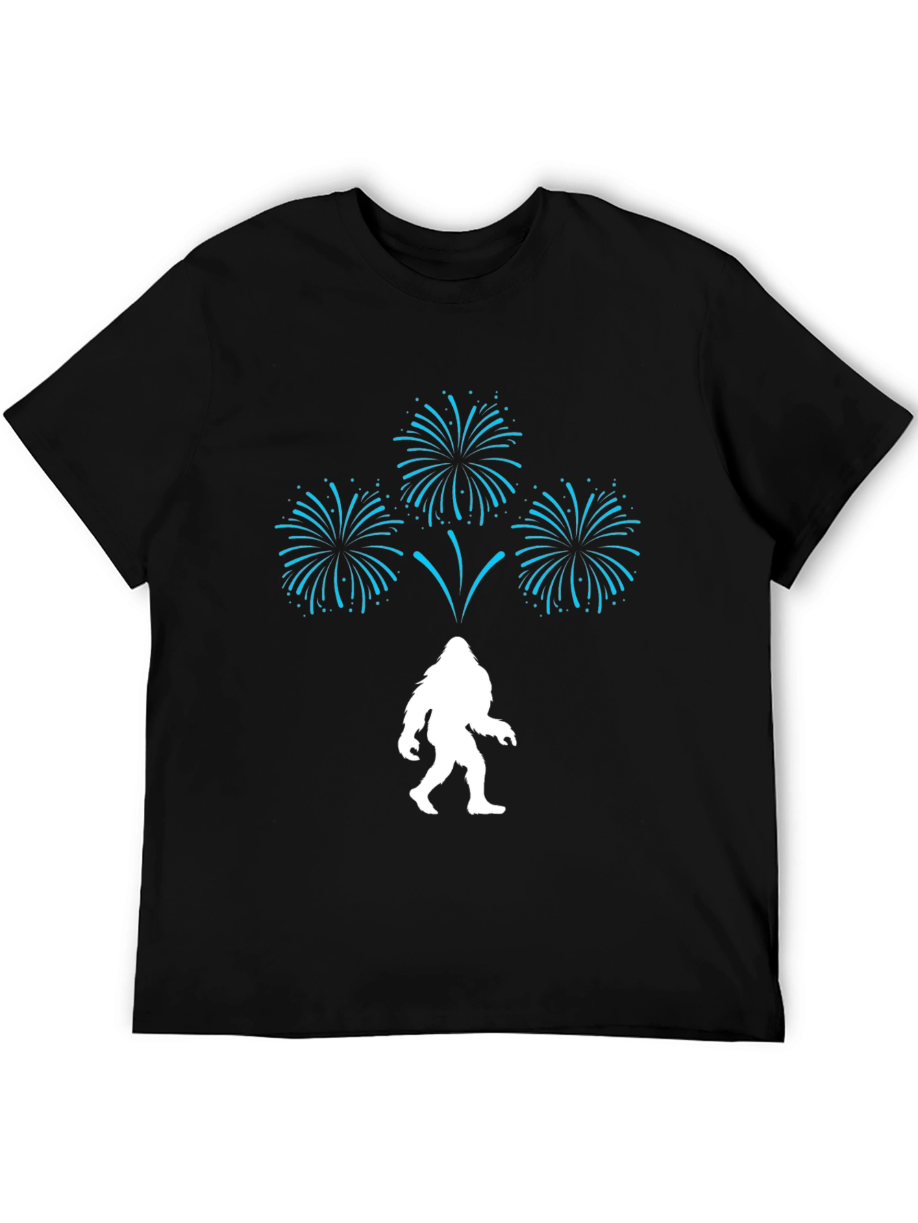 Black Bigfoot Fireworks Graphic Tee - Black view 5