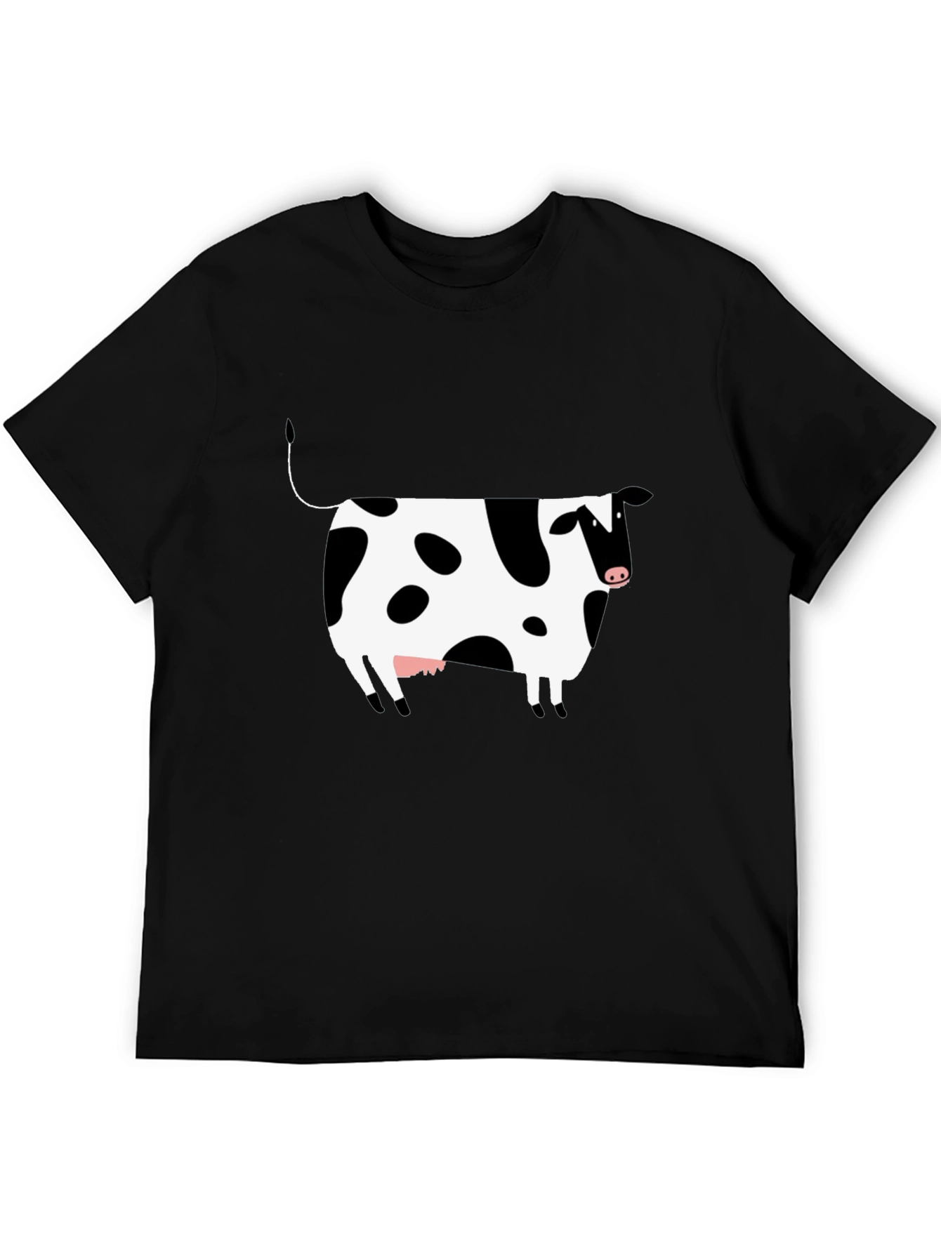 Black Black Cow Print T-Shirt - Unisex view 5