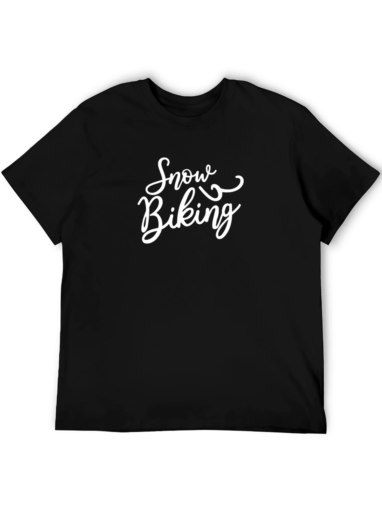 Black Snow Biking Graphic T-Shirt - Black Cotton Blend view 5