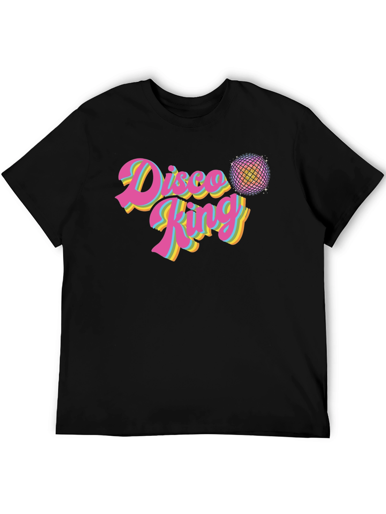 Black Disco King Retro T-Shirt - Black Cotton Tee view 5