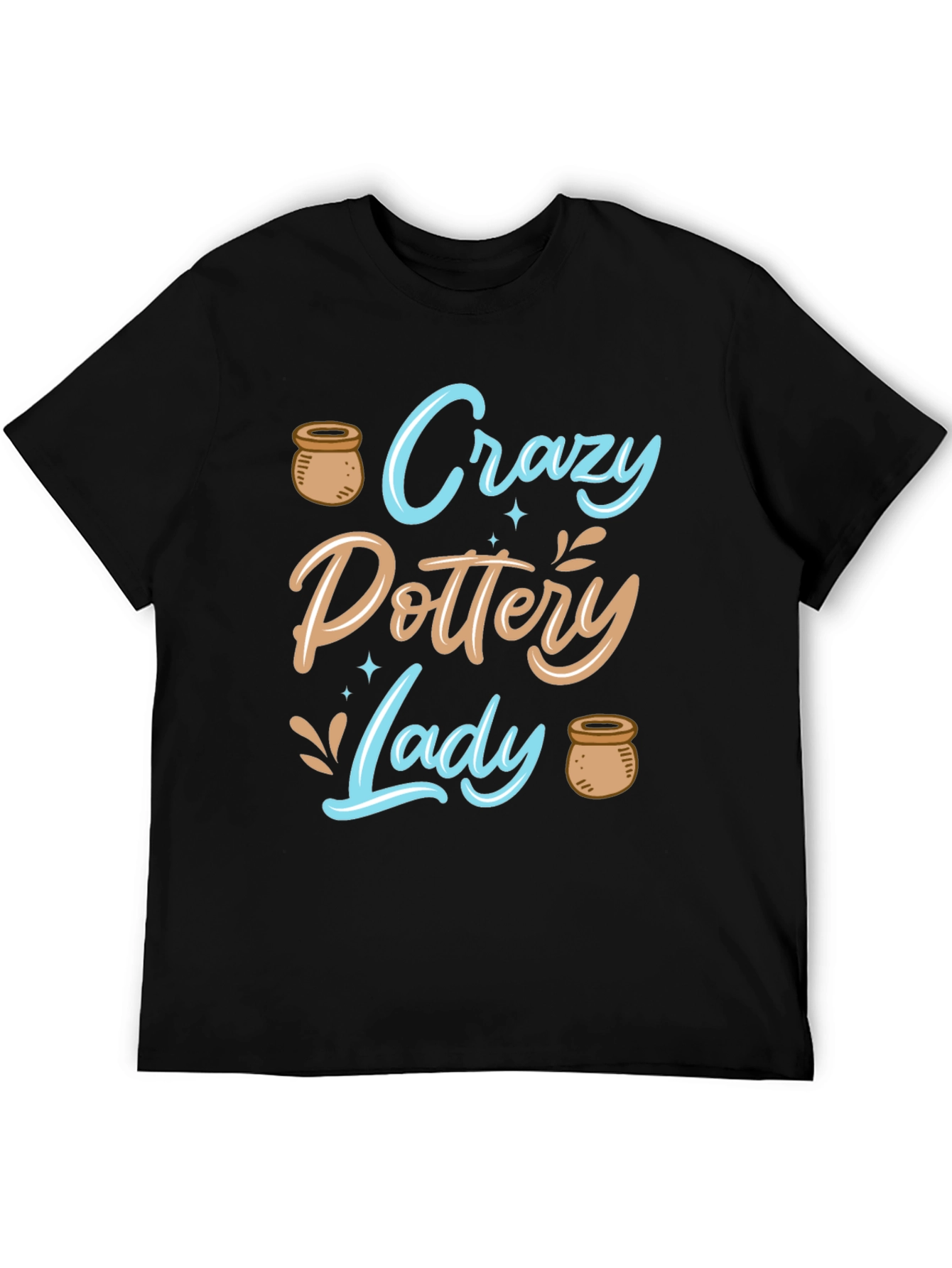 Black Crazy Pottery Lady T-Shirt view 5