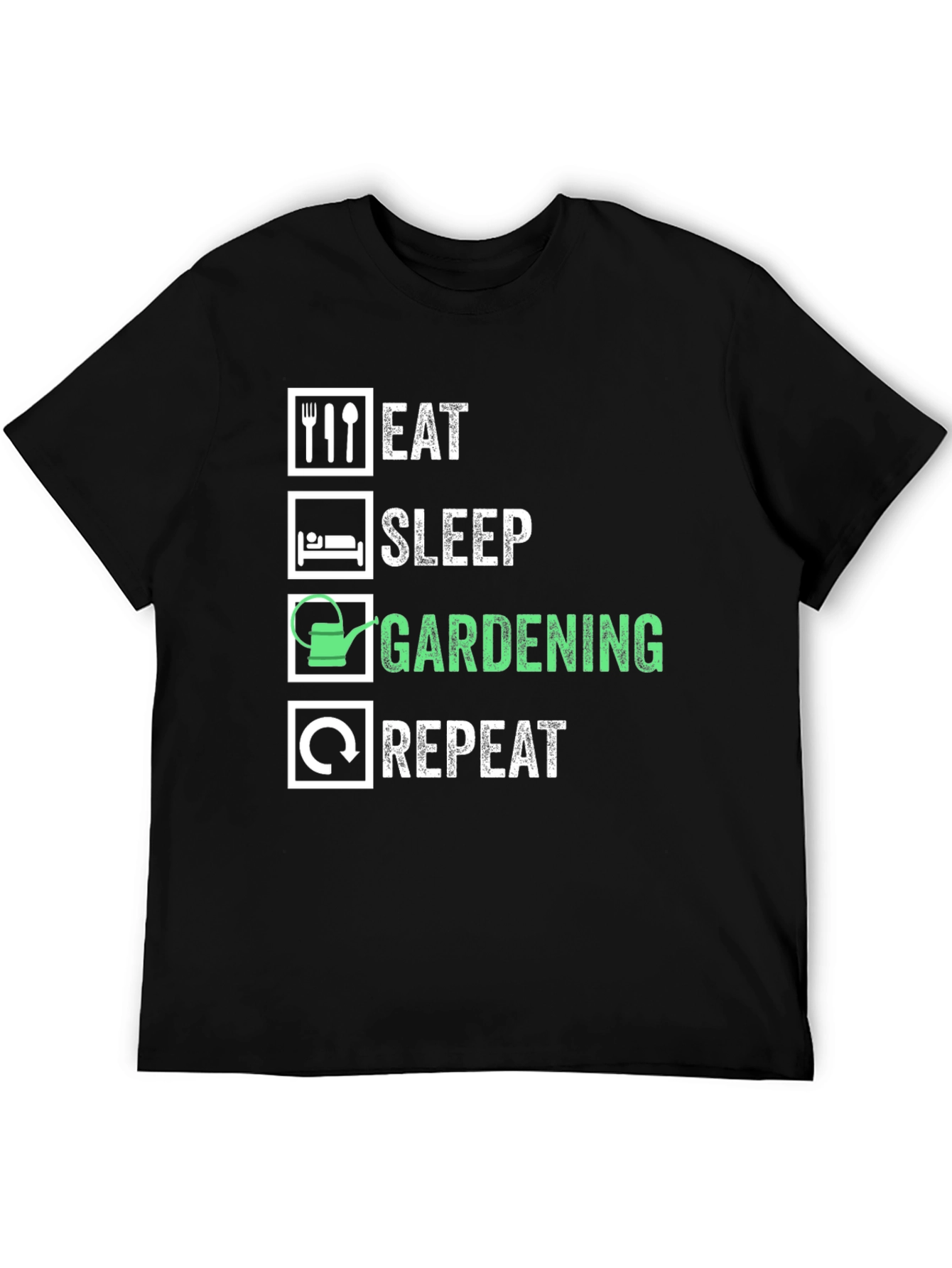 Eat Sleep Gardening Repeat Graphic Tee - Black - 5