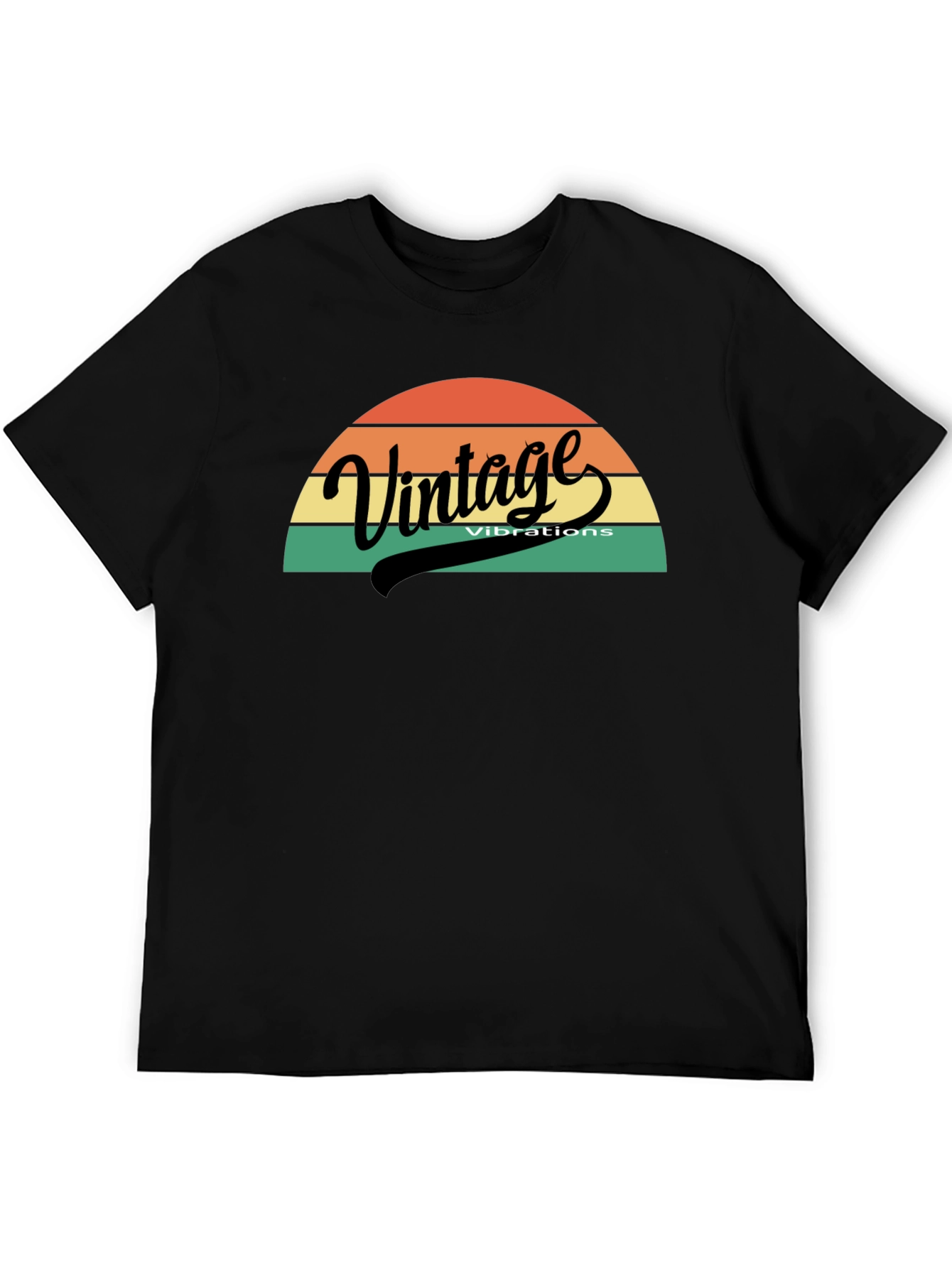 Black Vintage Vibes Graphic Tee - Retro Style view 5