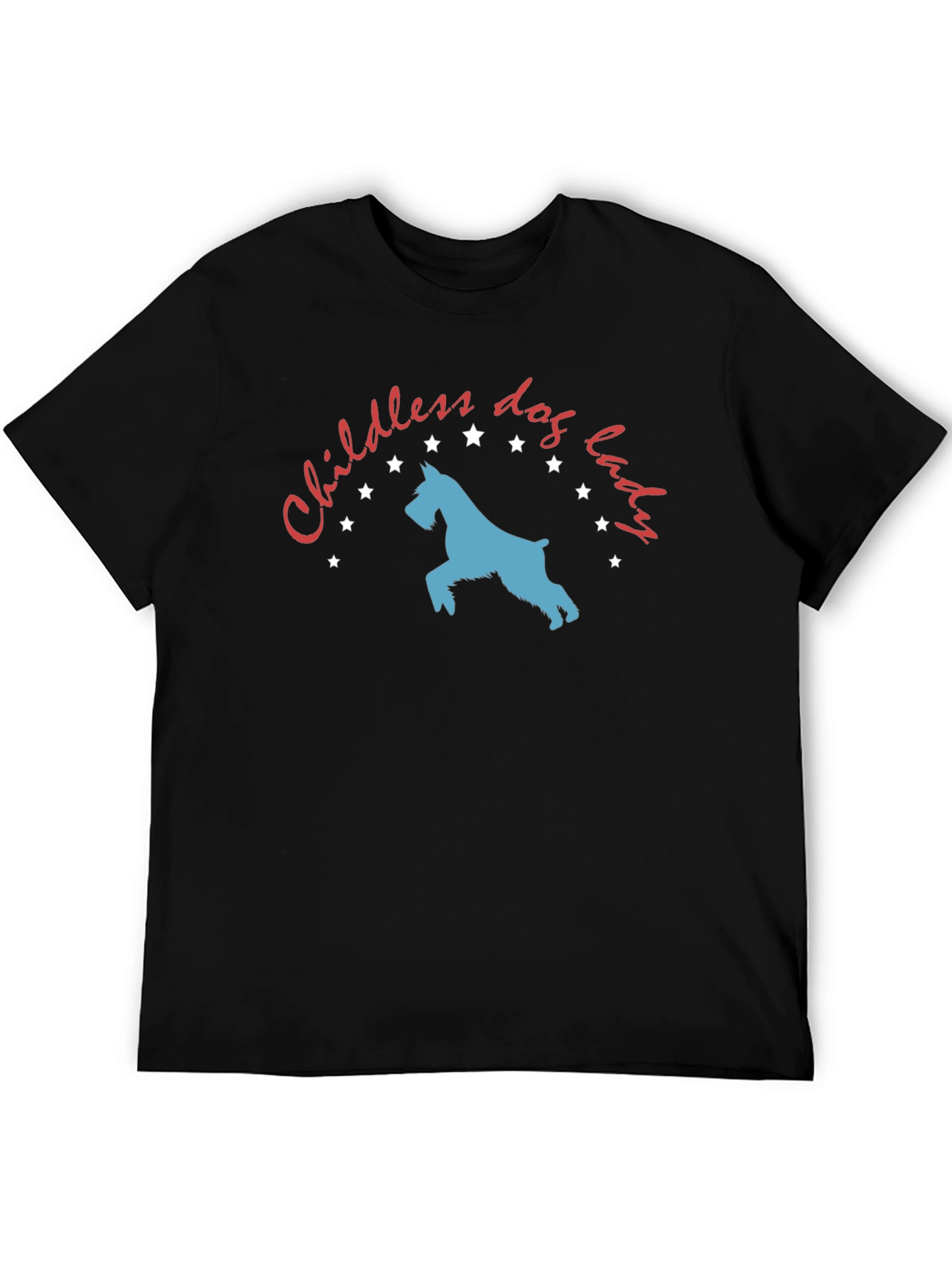 Black Childless Dog Lady T-Shirt - Novelty Graphic Tee view 5