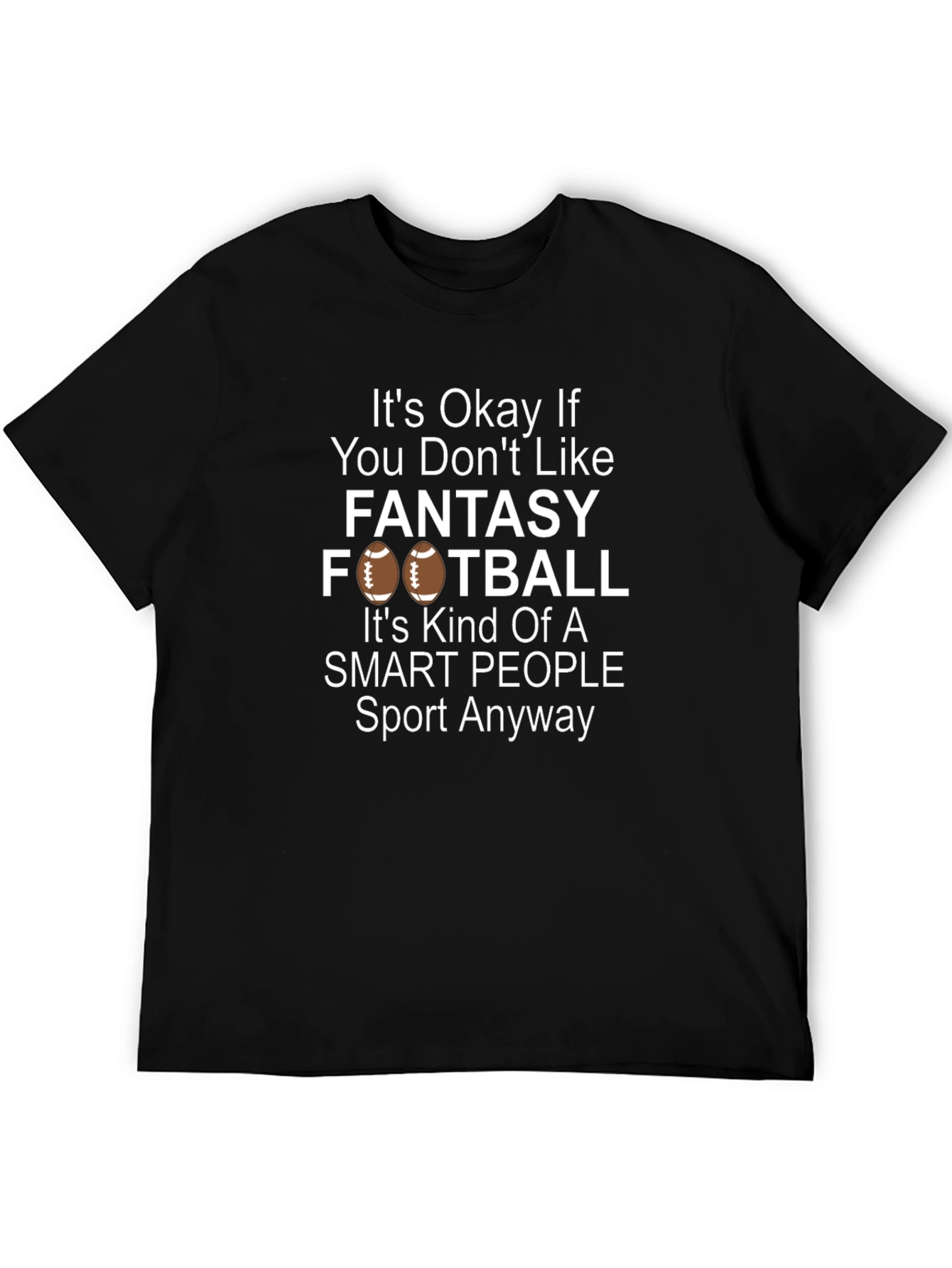 Black Fantasy Football T-Shirt - Smart People Sport Tee view 5