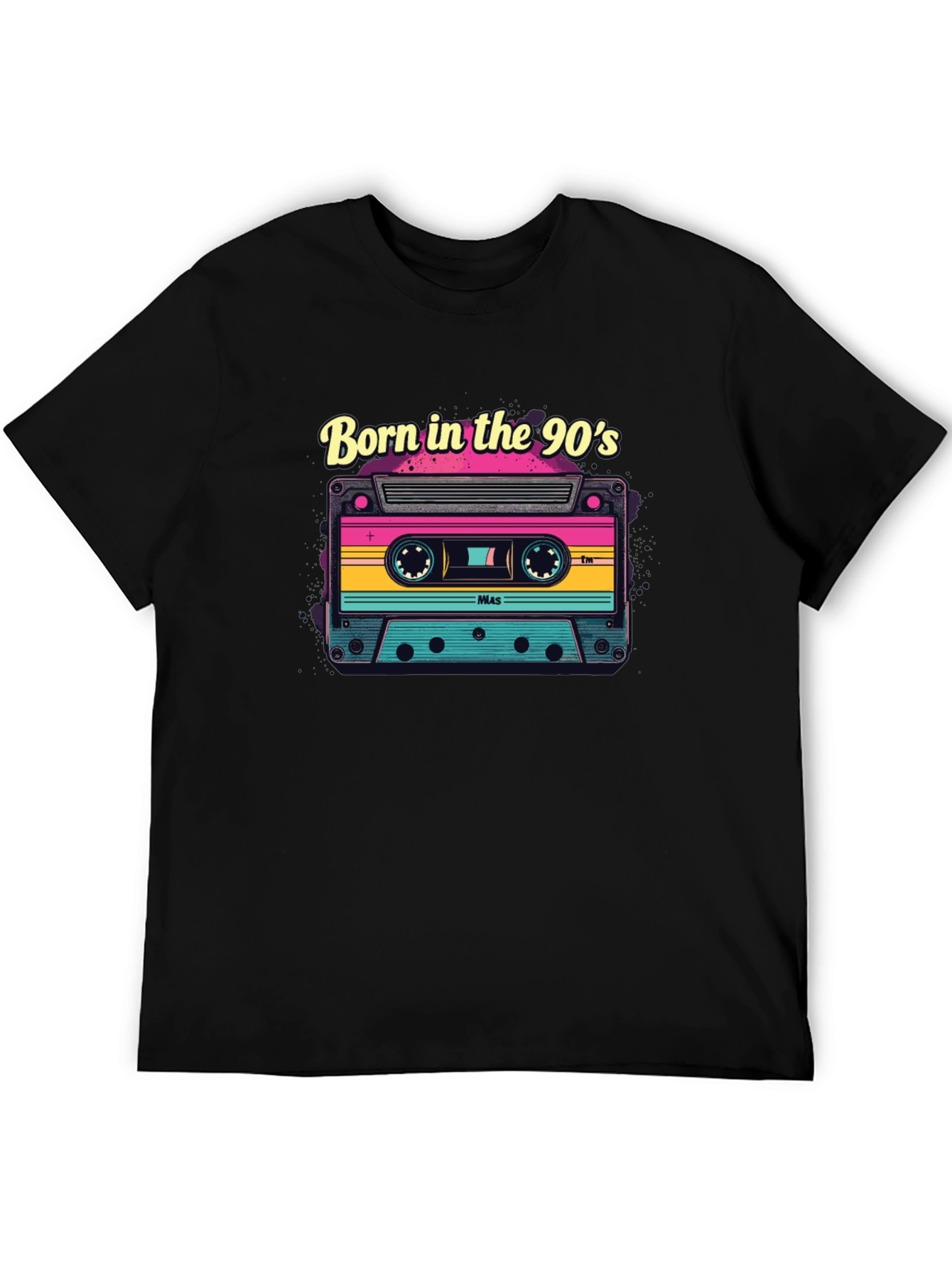 Black Born in the 90s Retro Cassette Tape T-Shirt view 5