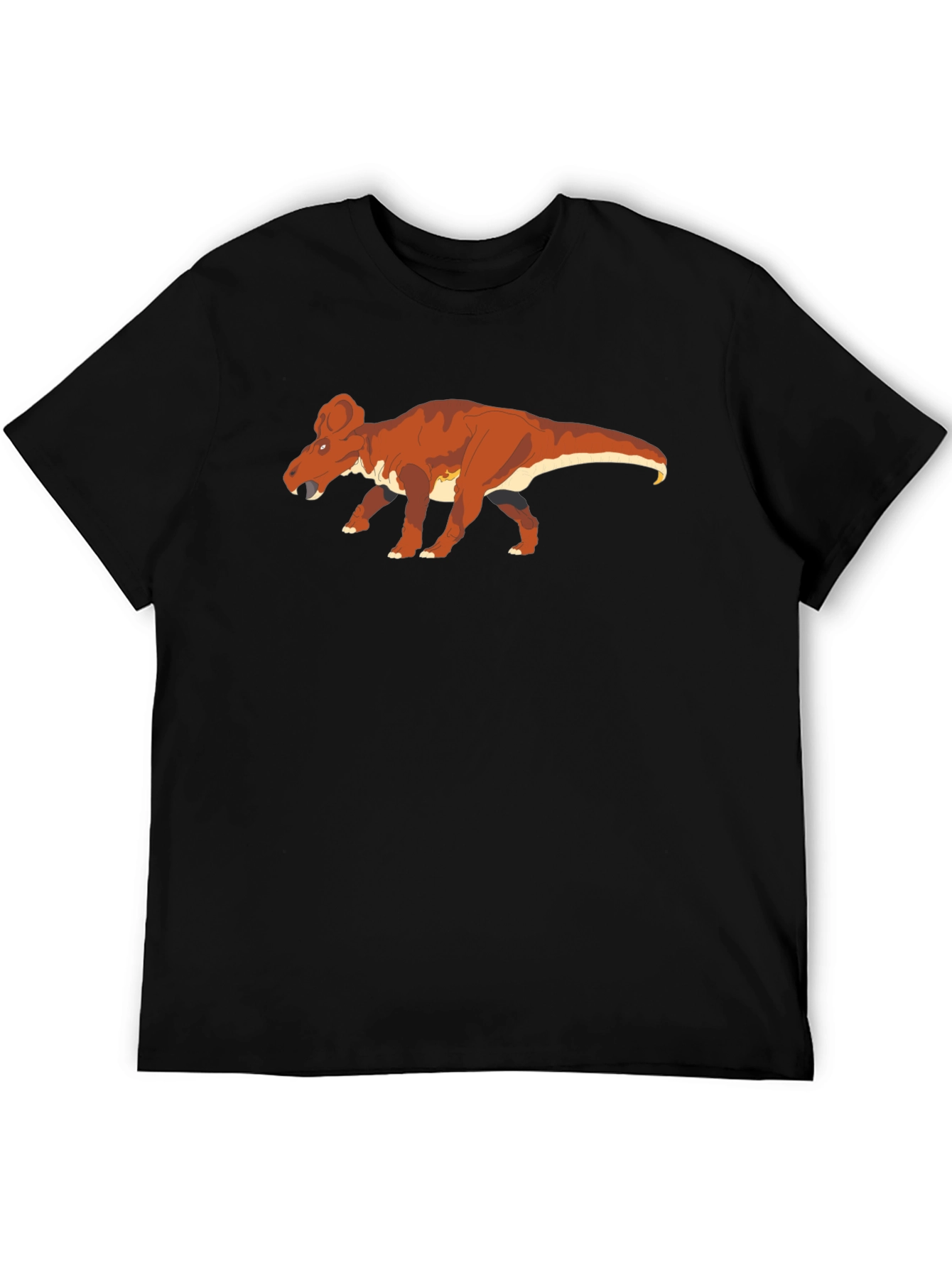 Black Pachycephalosaurus Dinosaur Graphic Tee view 5