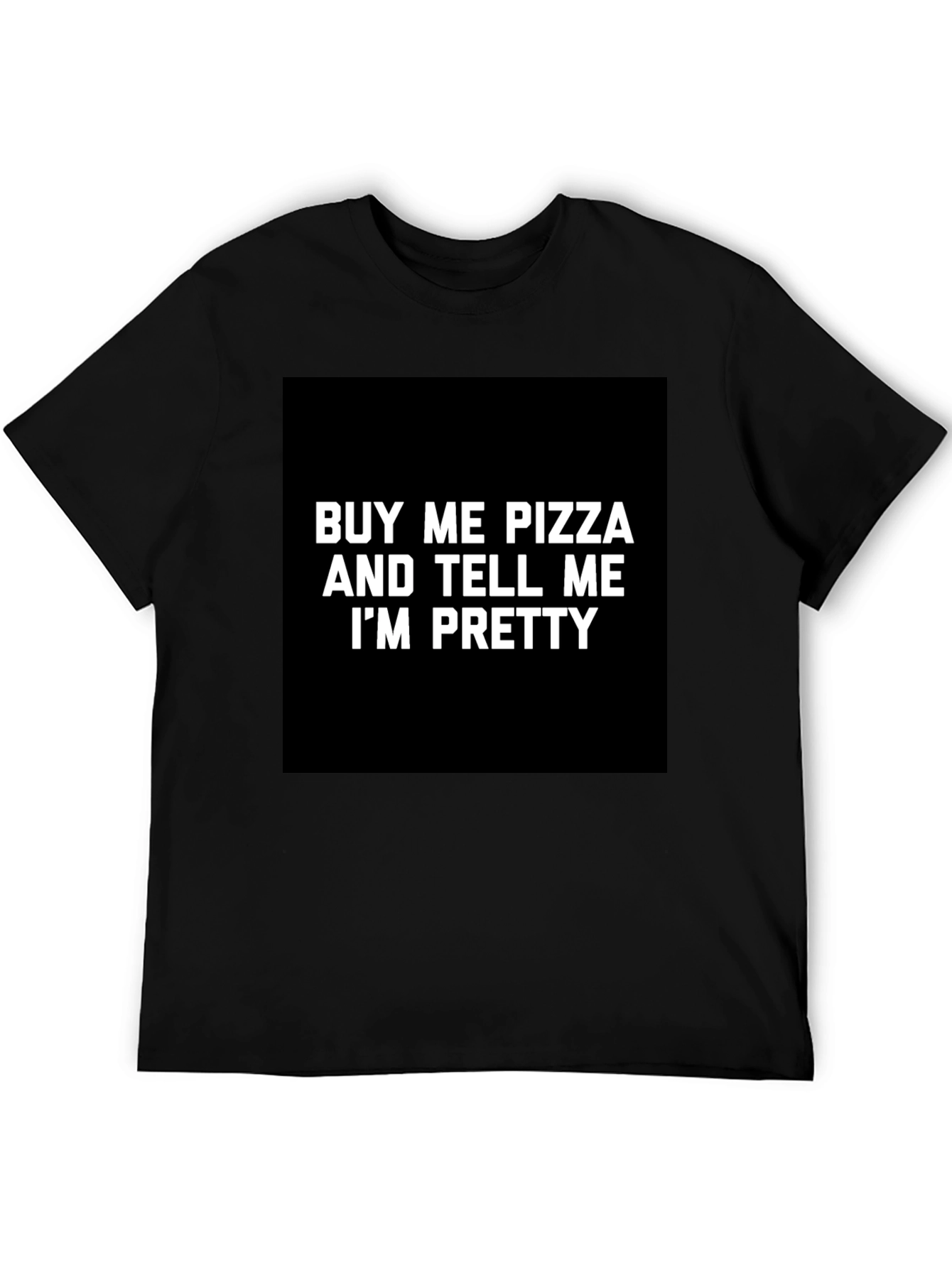 Black Funny Pizza & Compliment Graphic T-Shirt view 5
