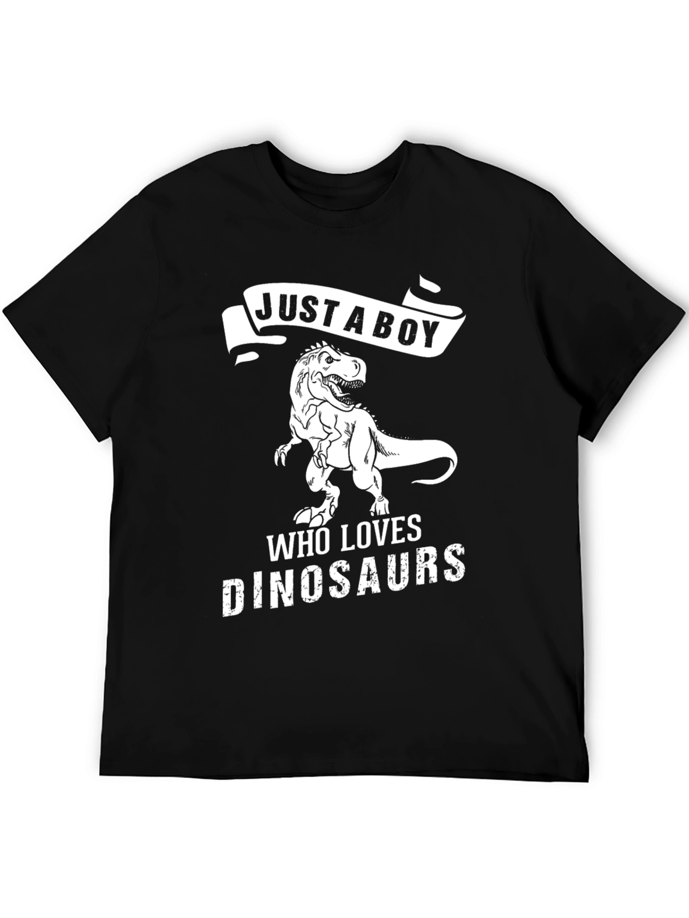 Black Boy's Dinosaur T-Shirt - Just A Boy Who Loves Dinosaurs view 5
