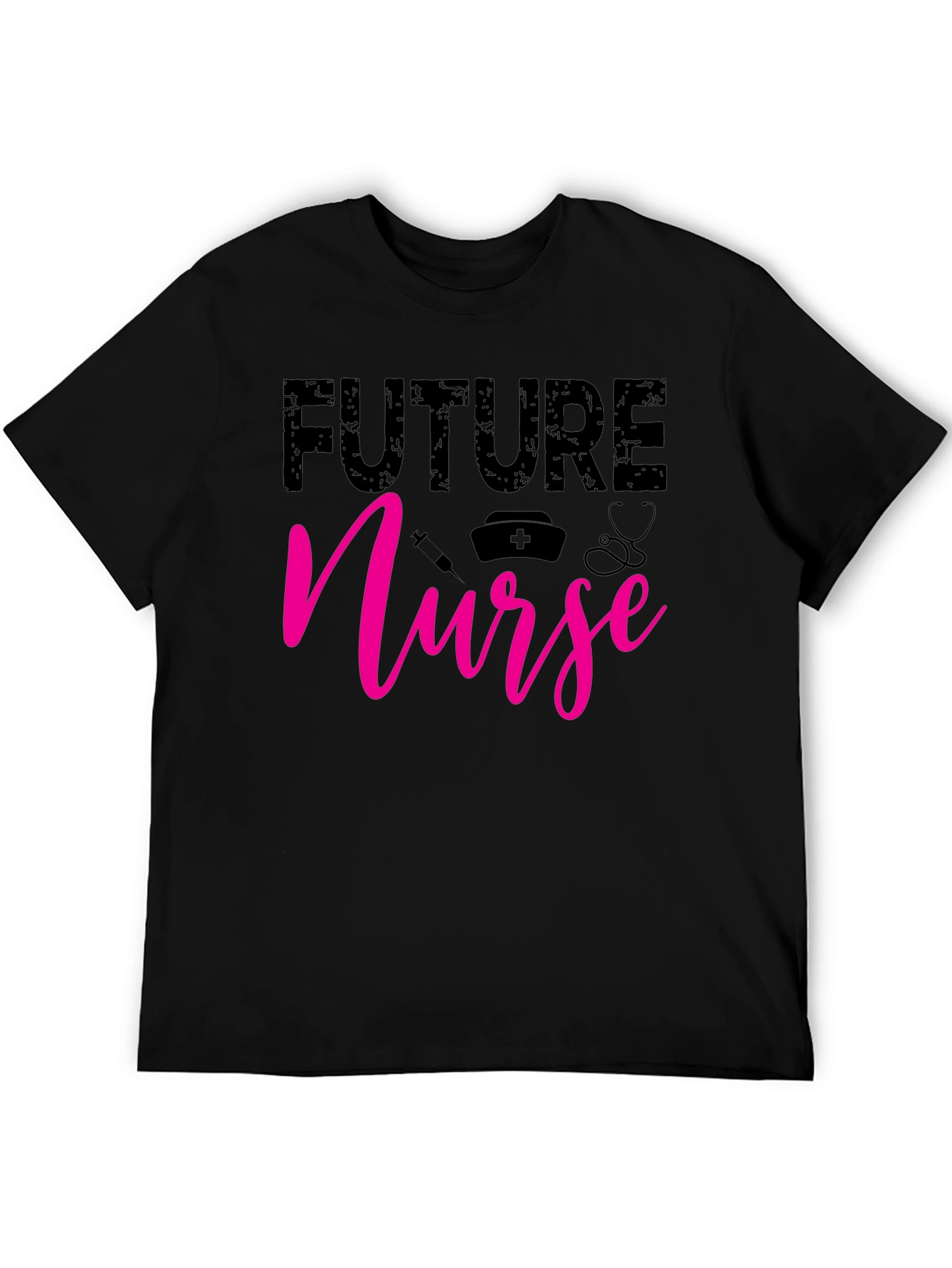 Black Future Nurse Graphic T-Shirt - Black view 5