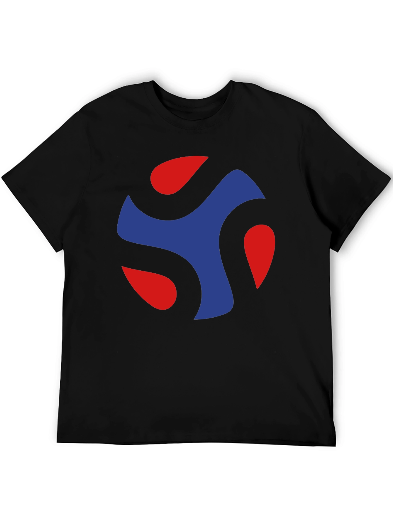 Black Abstract Swirl Graphic Black T-Shirt view 5