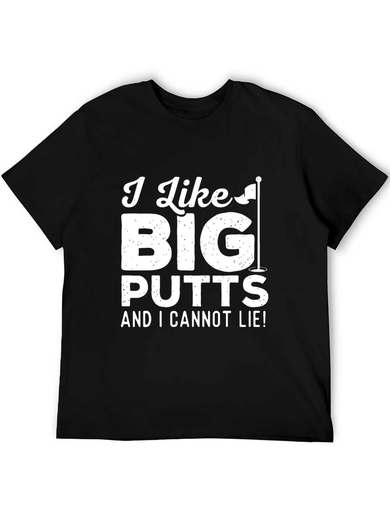 Black Golf Humor T-Shirt: I Like Big Putts view 5