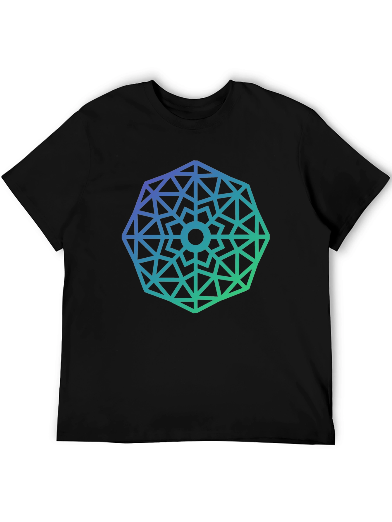 Black Geometric Gradient Tee - Modern Style view 5