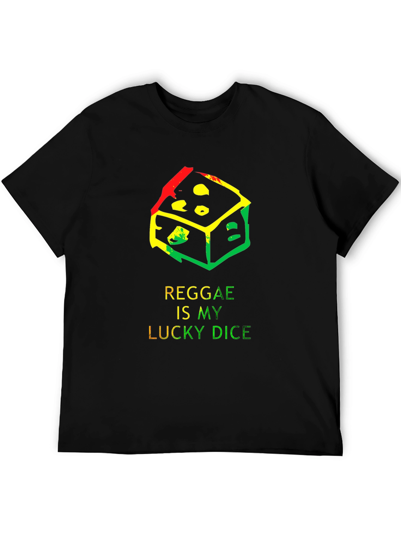 Black Reggae Lucky Dice T-Shirt - Black view 5