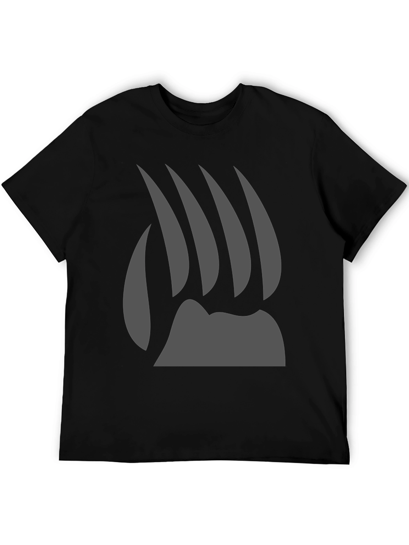 Black Bear Claw Graphic Tee - Black Cotton T-Shirt view 5
