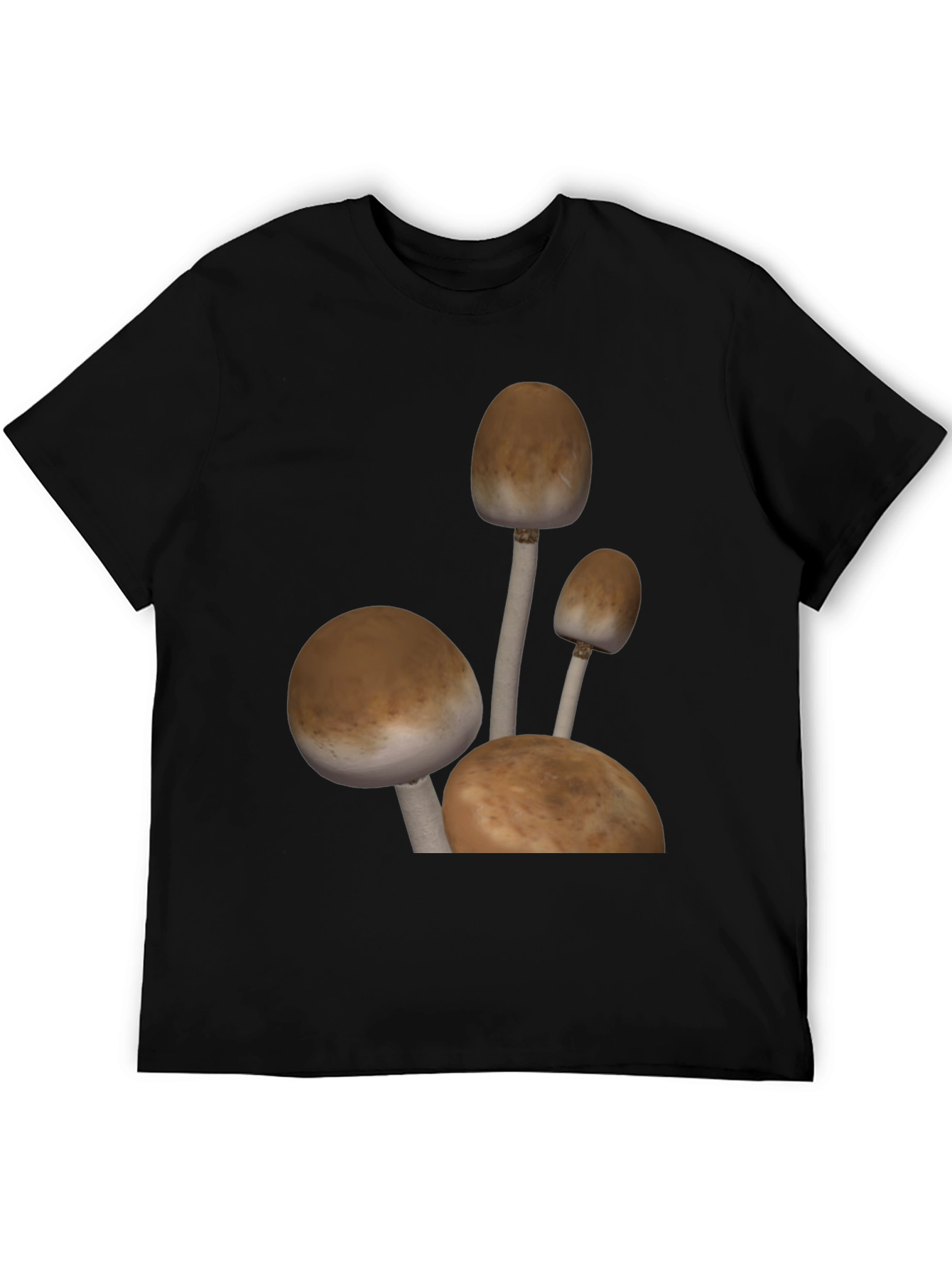 Black Mushroom Graphic Tee - Black Cotton Blend view 5