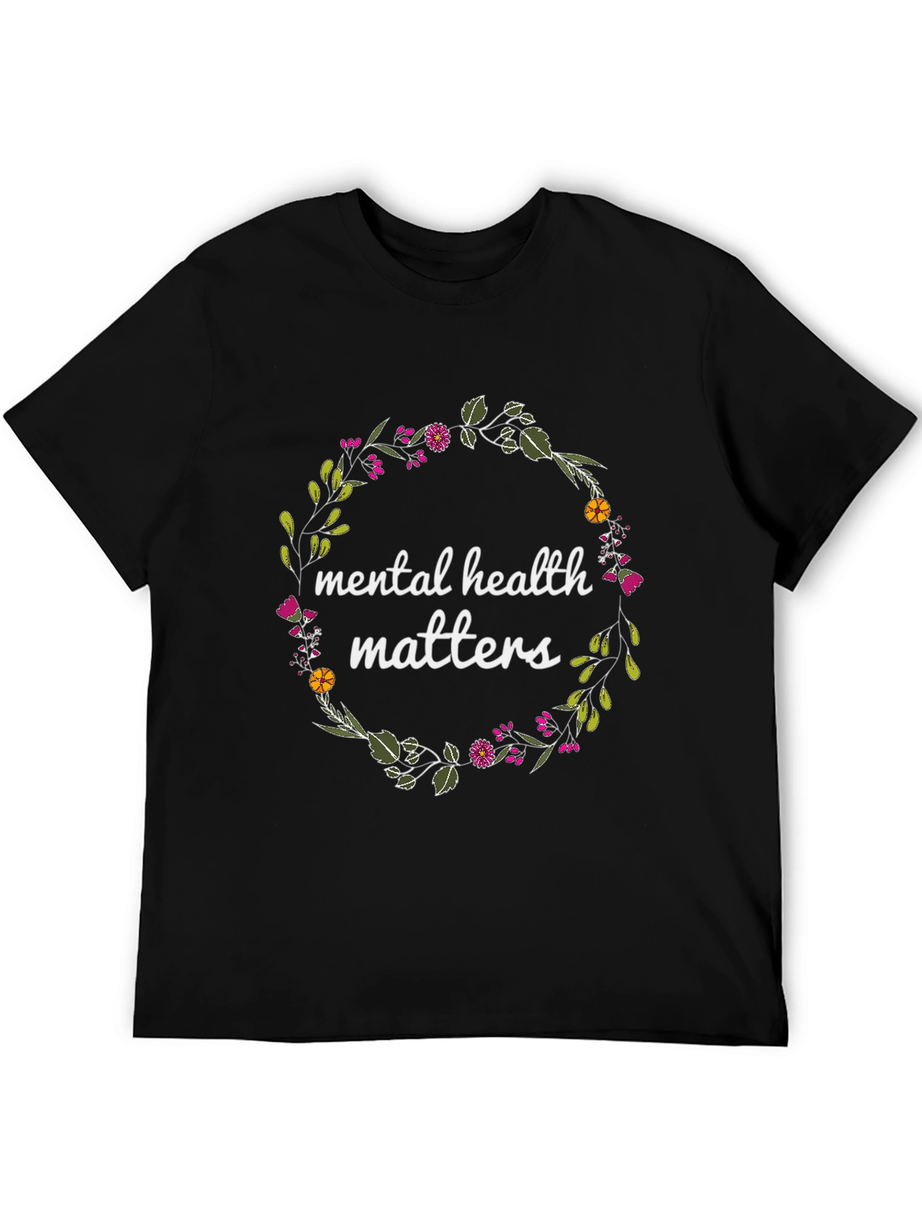Black Mental Health Matters Floral T-Shirt view 5
