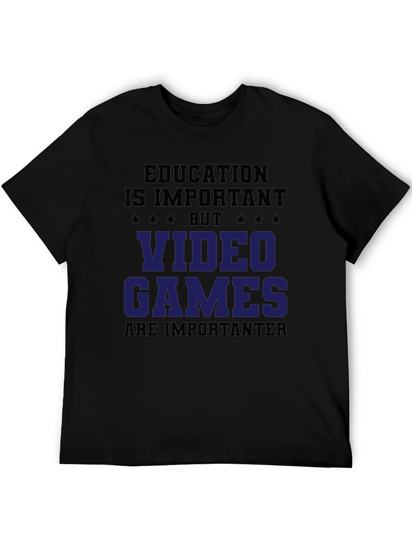 Black Education vs Video Games Graphic Tee view 5