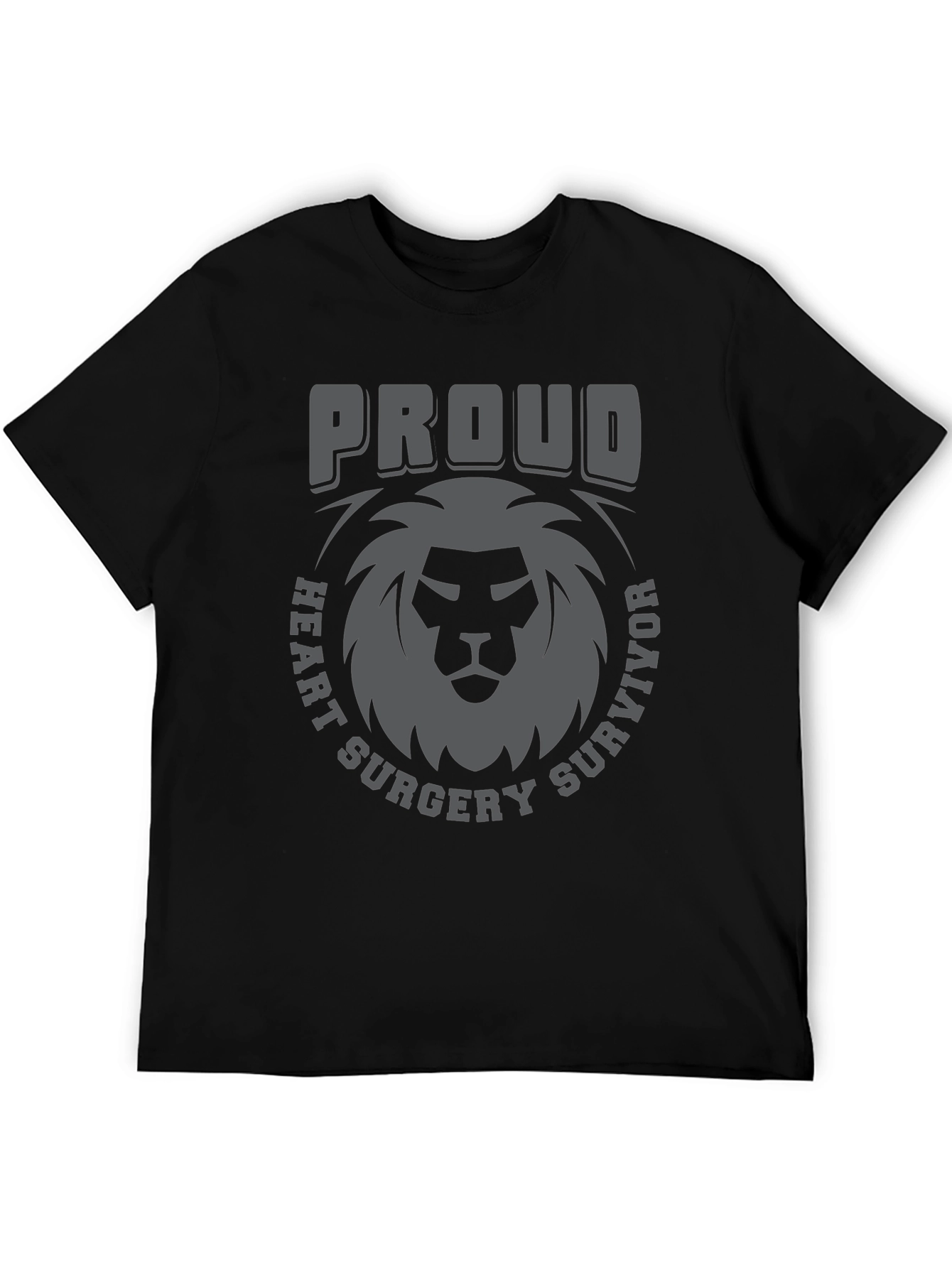 Proud Heart Surgery Survivor Lion Graphic Tee - 5