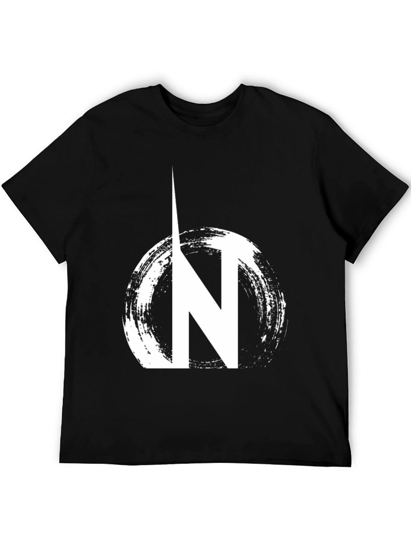 Black Black Graphic Tee: 'N' Circle Design, Casual Wear view 5