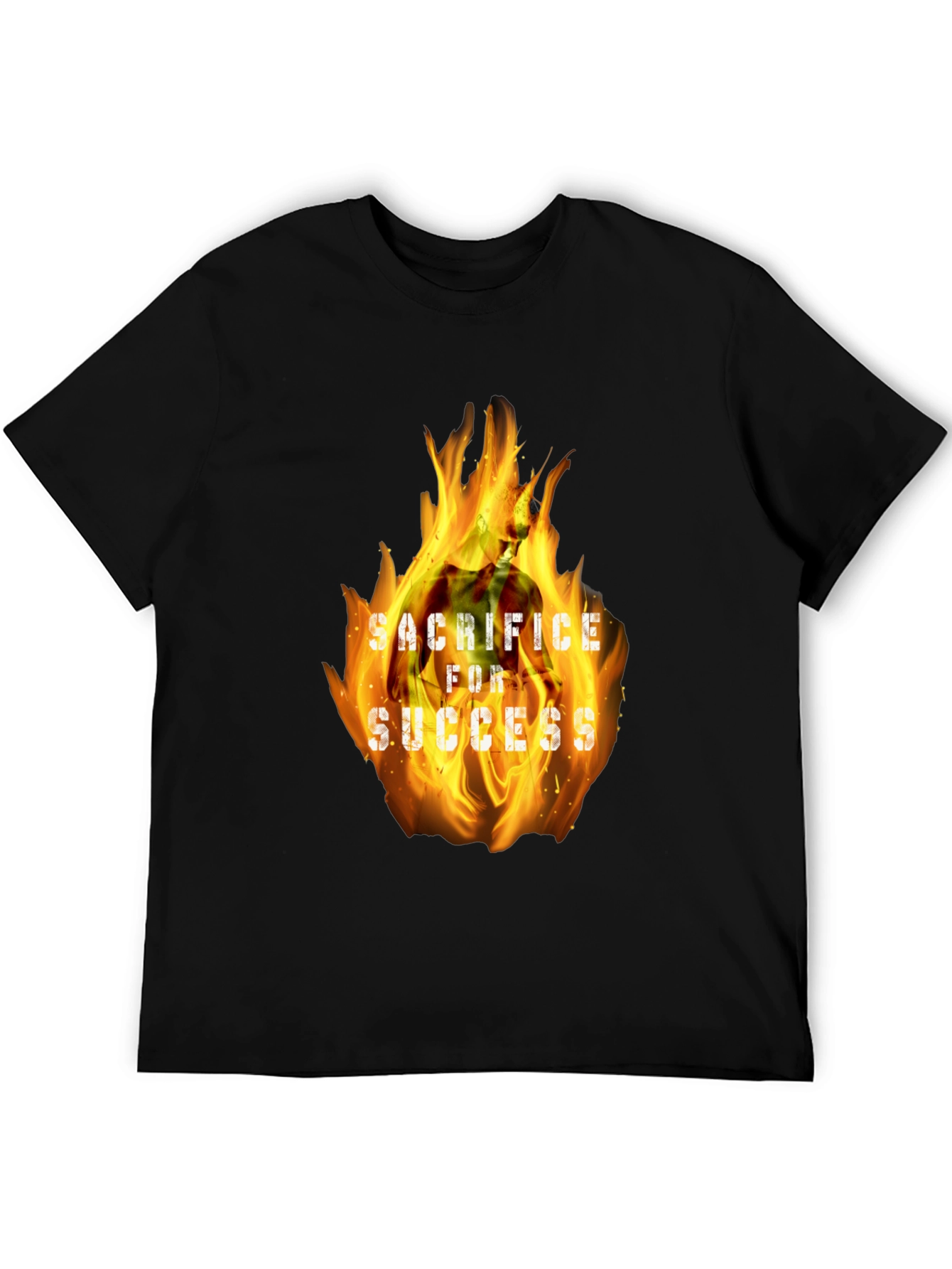 Black Sacrifice for Success Graphic Tee - Bold Motivational Design view 5