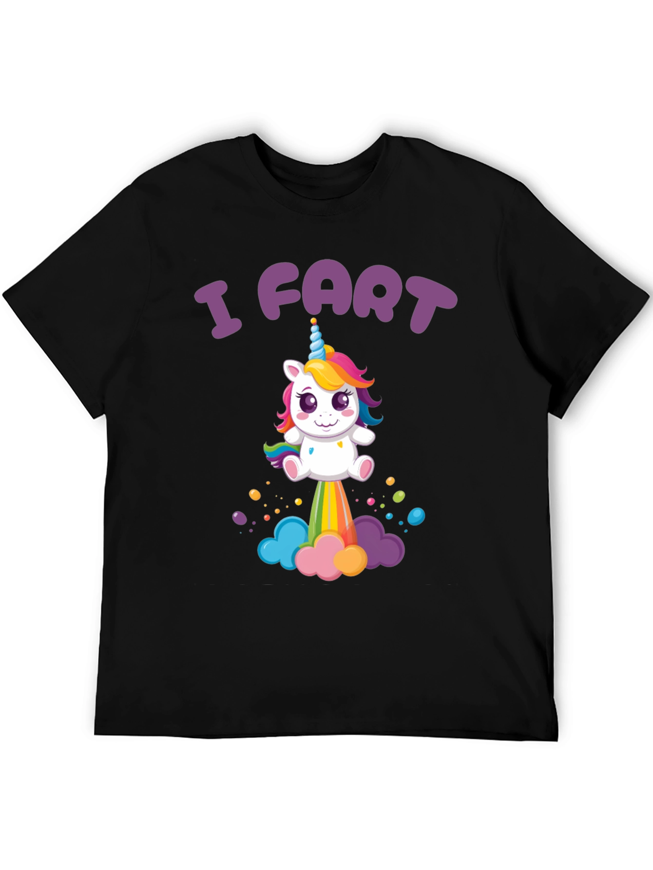 Black I Fart Unicorn Graphic Tee view 5