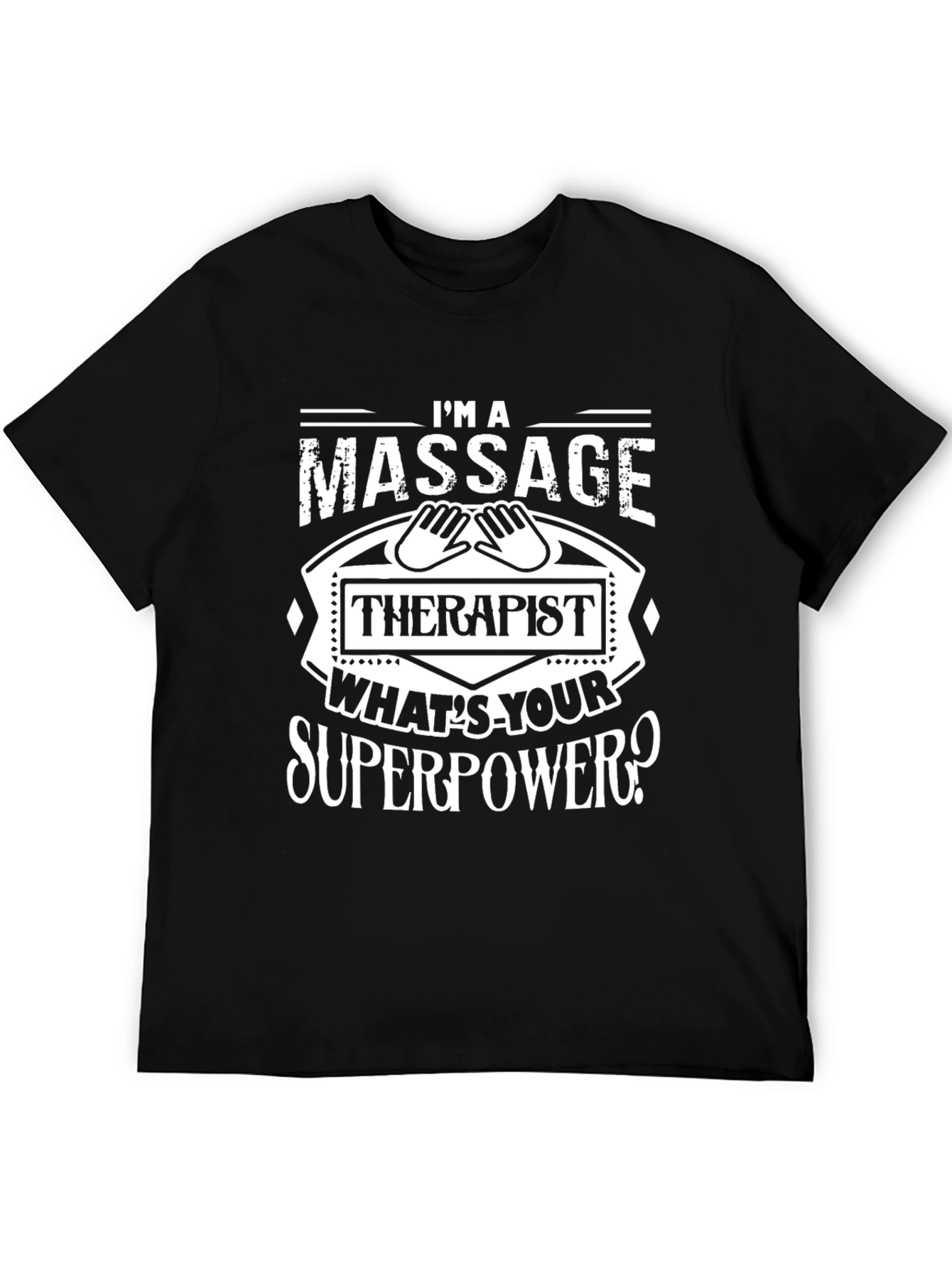 Black Massage Therapist Superpower Graphic Tee view 5