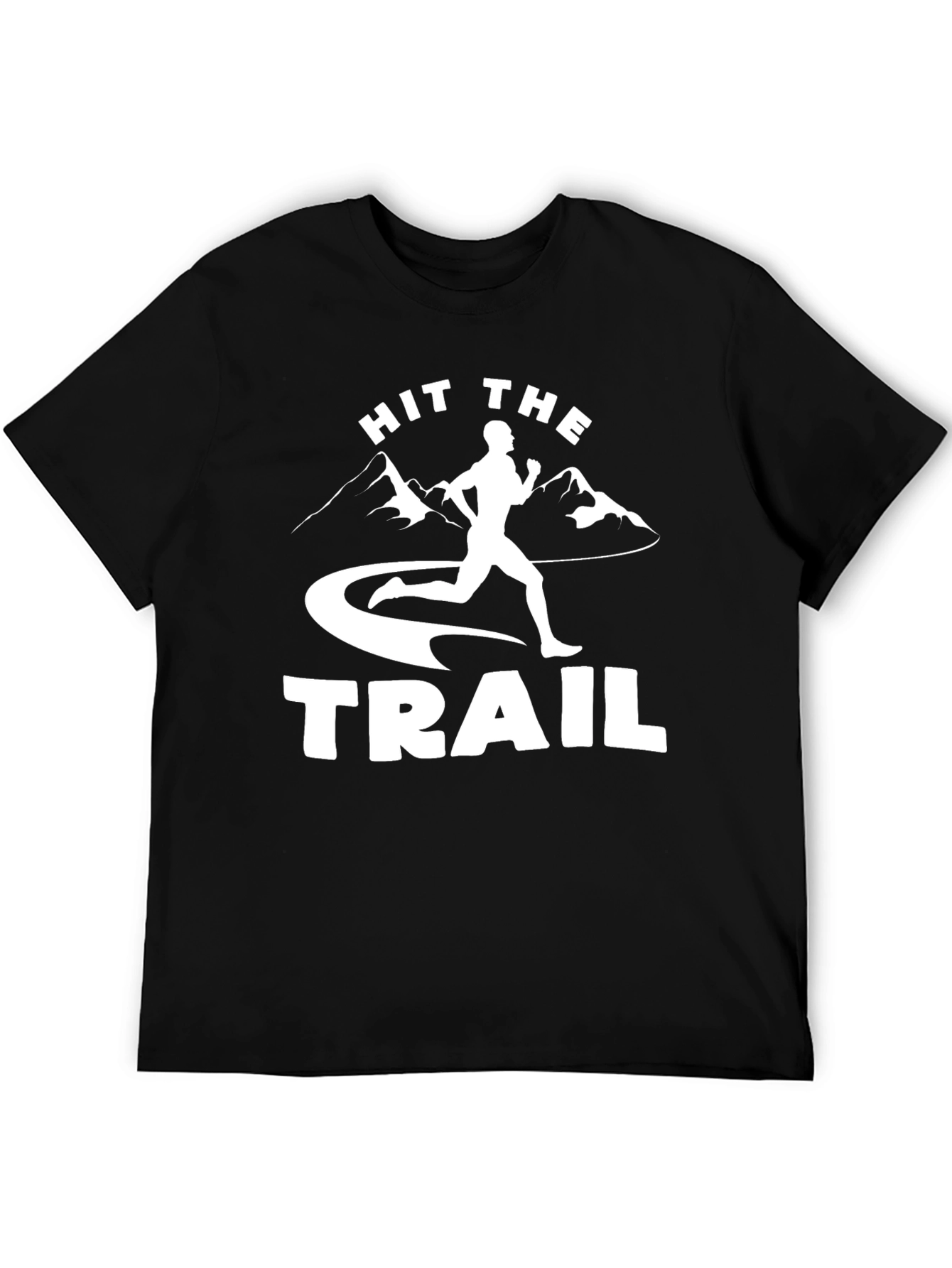 Black Hit the Trail Black Graphic Tee for Runners view 5
