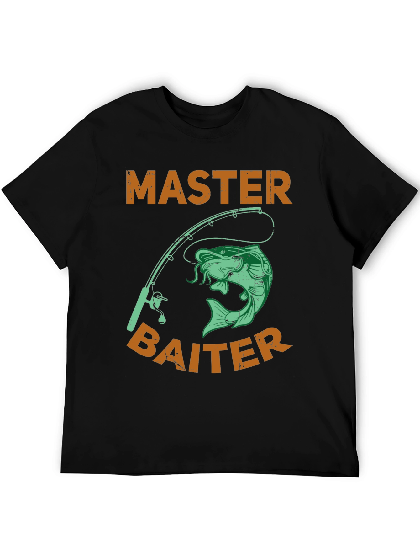 Black Master Baiter Fishing T-Shirt - Novelty Humor Tee view 5