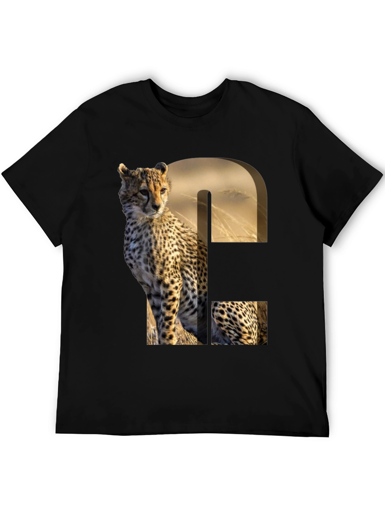 Black Cheetah Print Graphic Tee - Unique Animal Design view 5