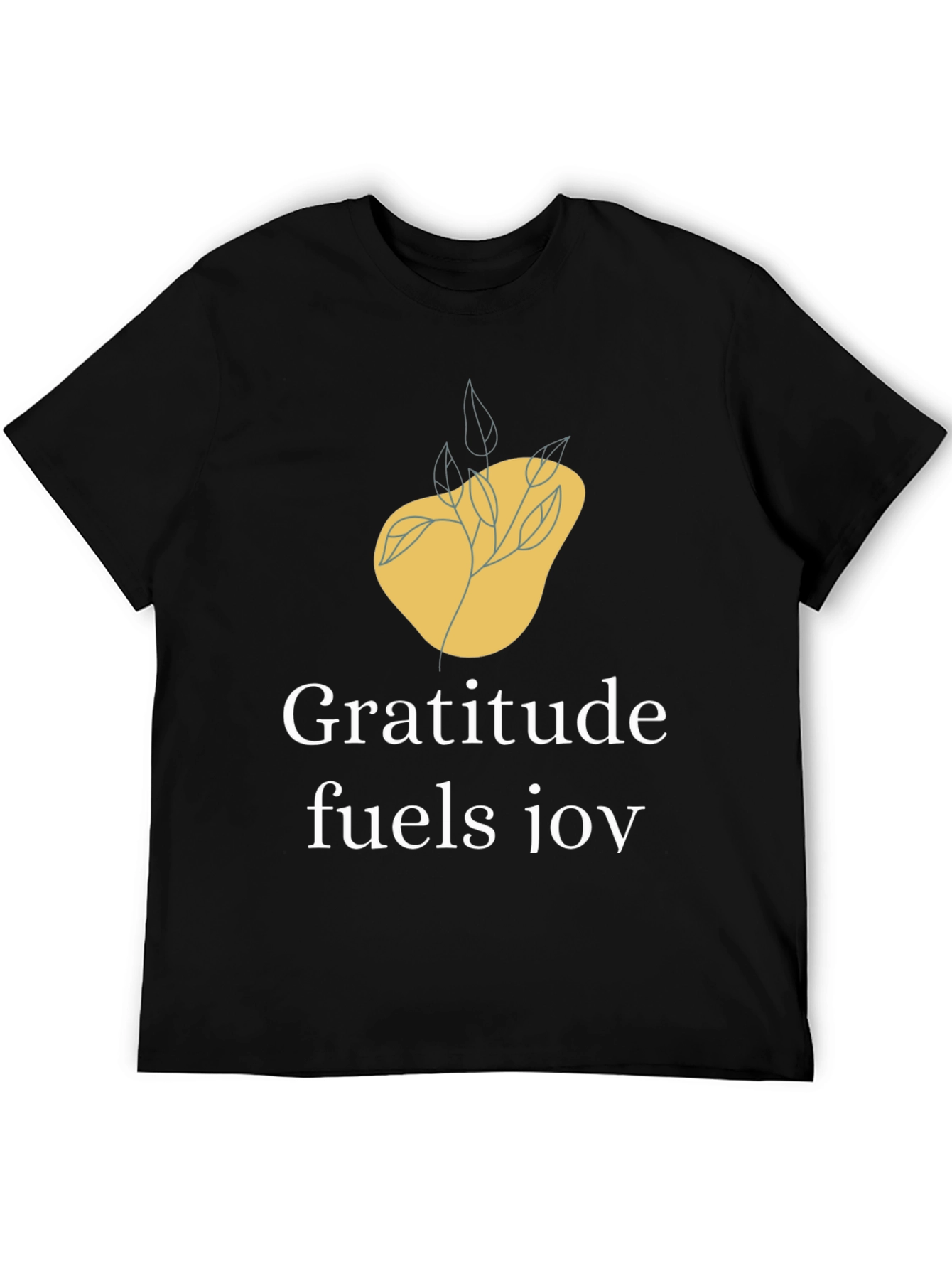 Black Gratitude Fuels Joy Graphic T-Shirt view 5