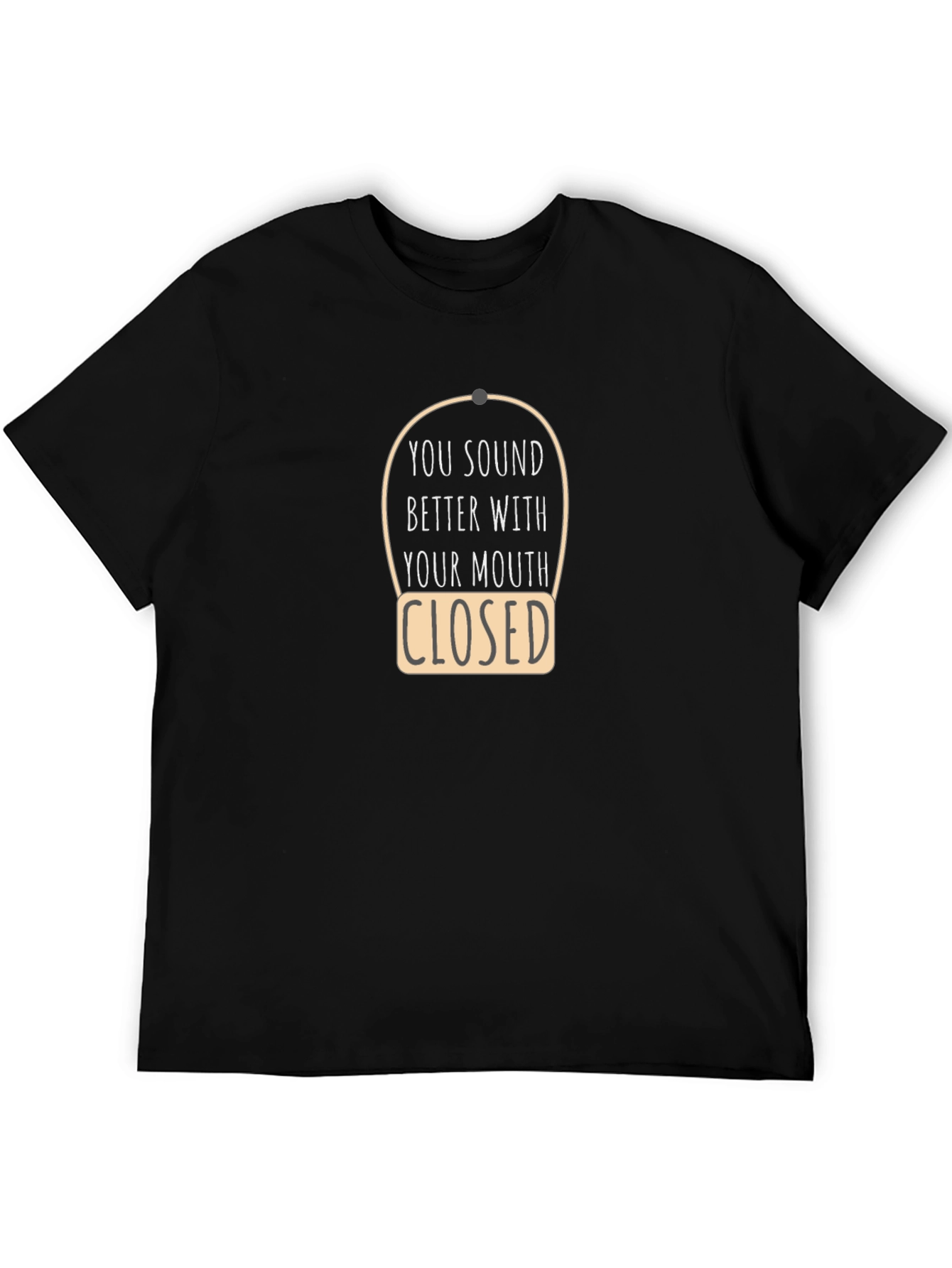Black Sarcastic 'Closed Mouth' Graphic Tee view 5