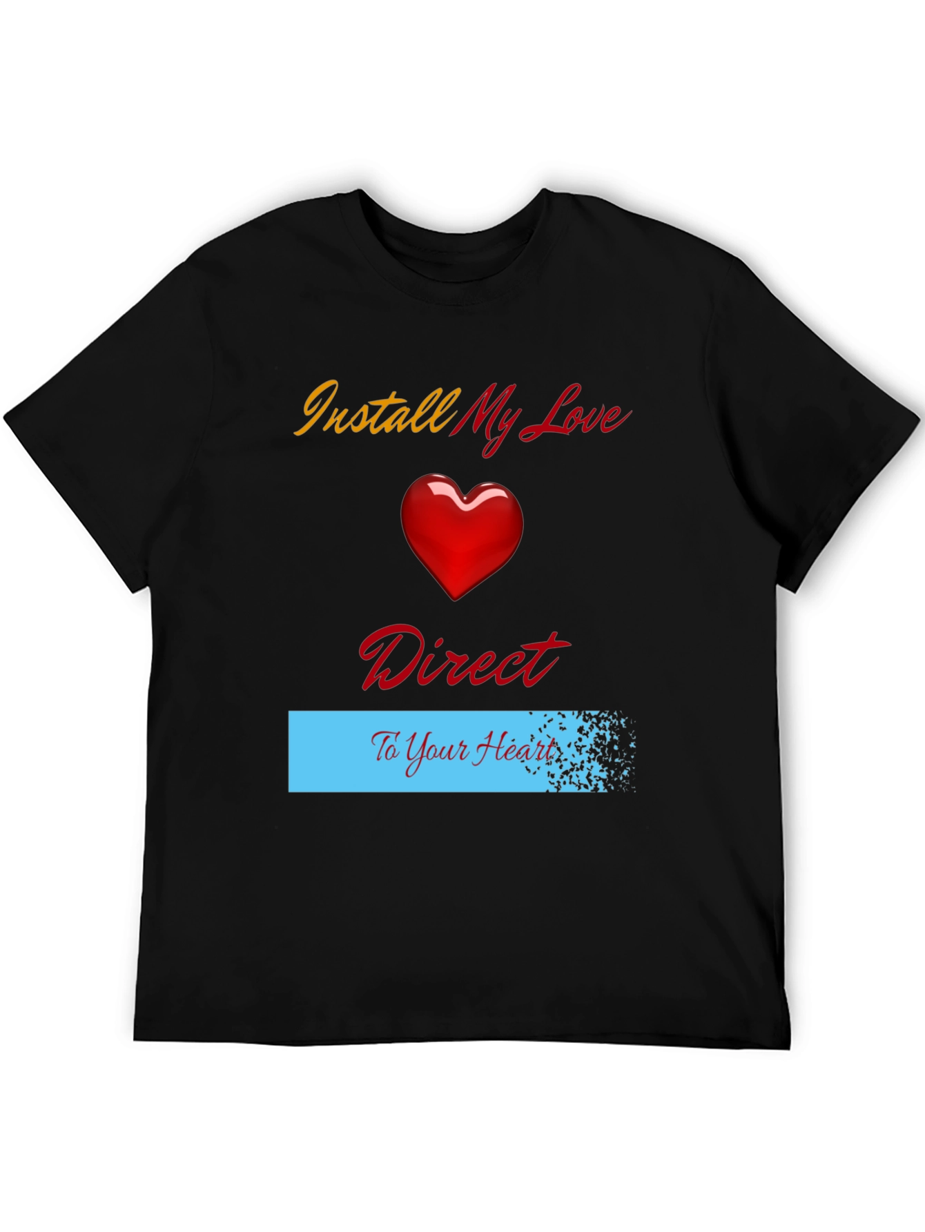 Black Install My Love Direct to Your Heart T-Shirt view 5
