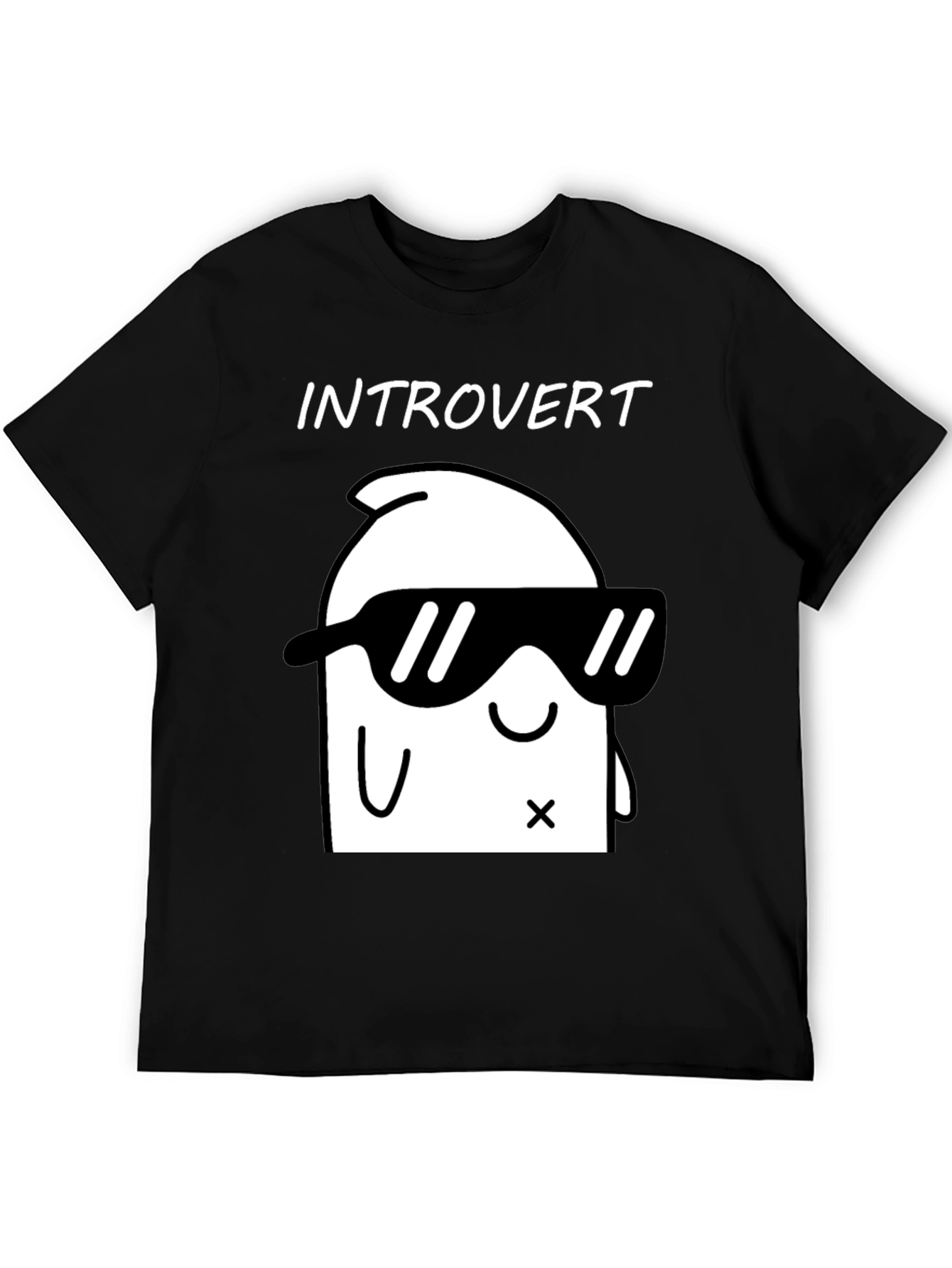 Black Introvert Graphic T-Shirt - Cool & Comfy Black Tee view 5