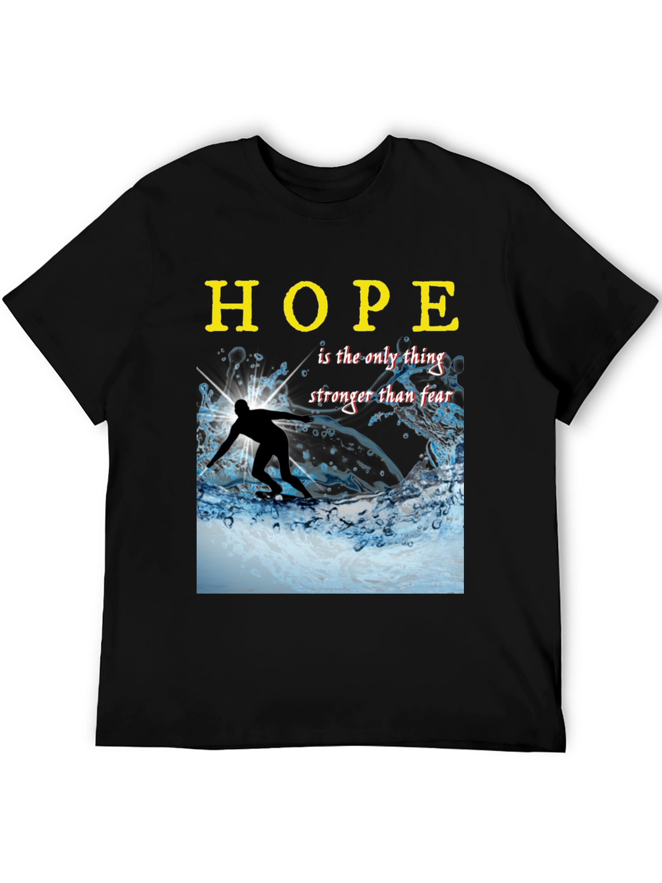 Black Hope Surfing Graphic Tee - Inspirational Unisex Shirt view 5