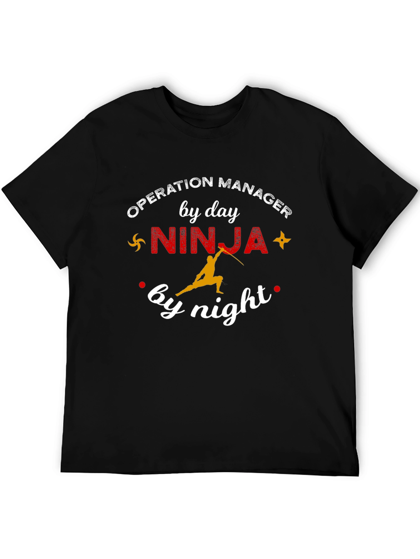 Black Operation Manager Ninja T-Shirt - Day & Night Warrior view 5