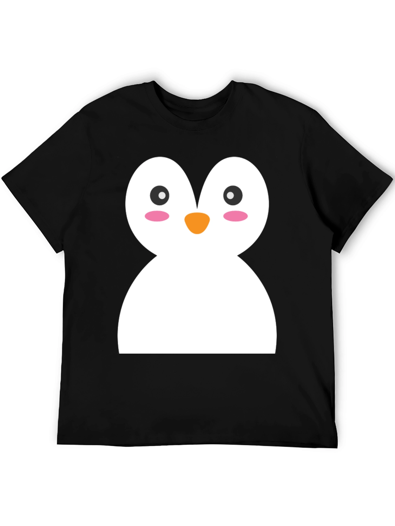 Black Cute Penguin Graphic Black T-Shirt view 5