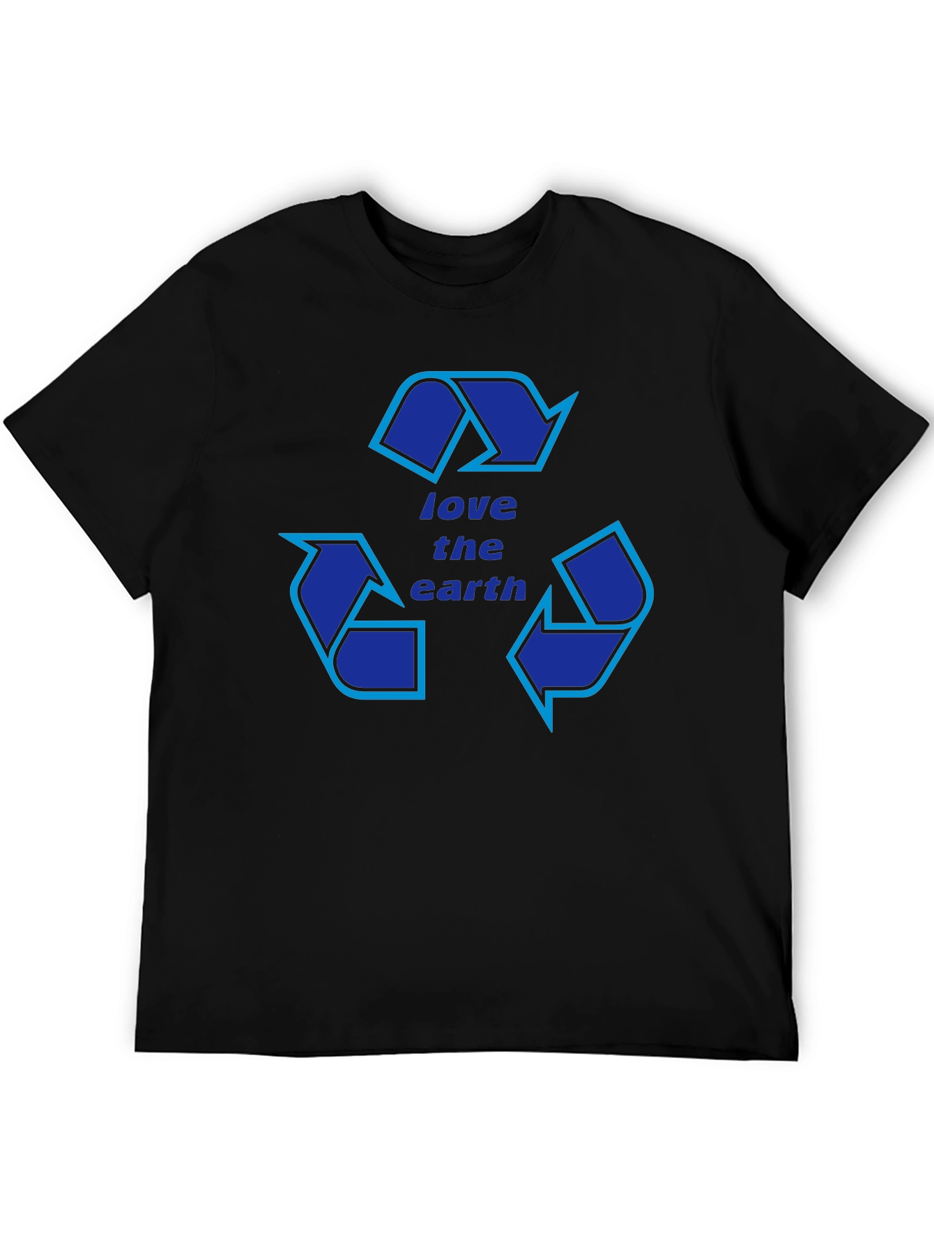 Black Love the Earth Recycle Symbol T-Shirt view 5