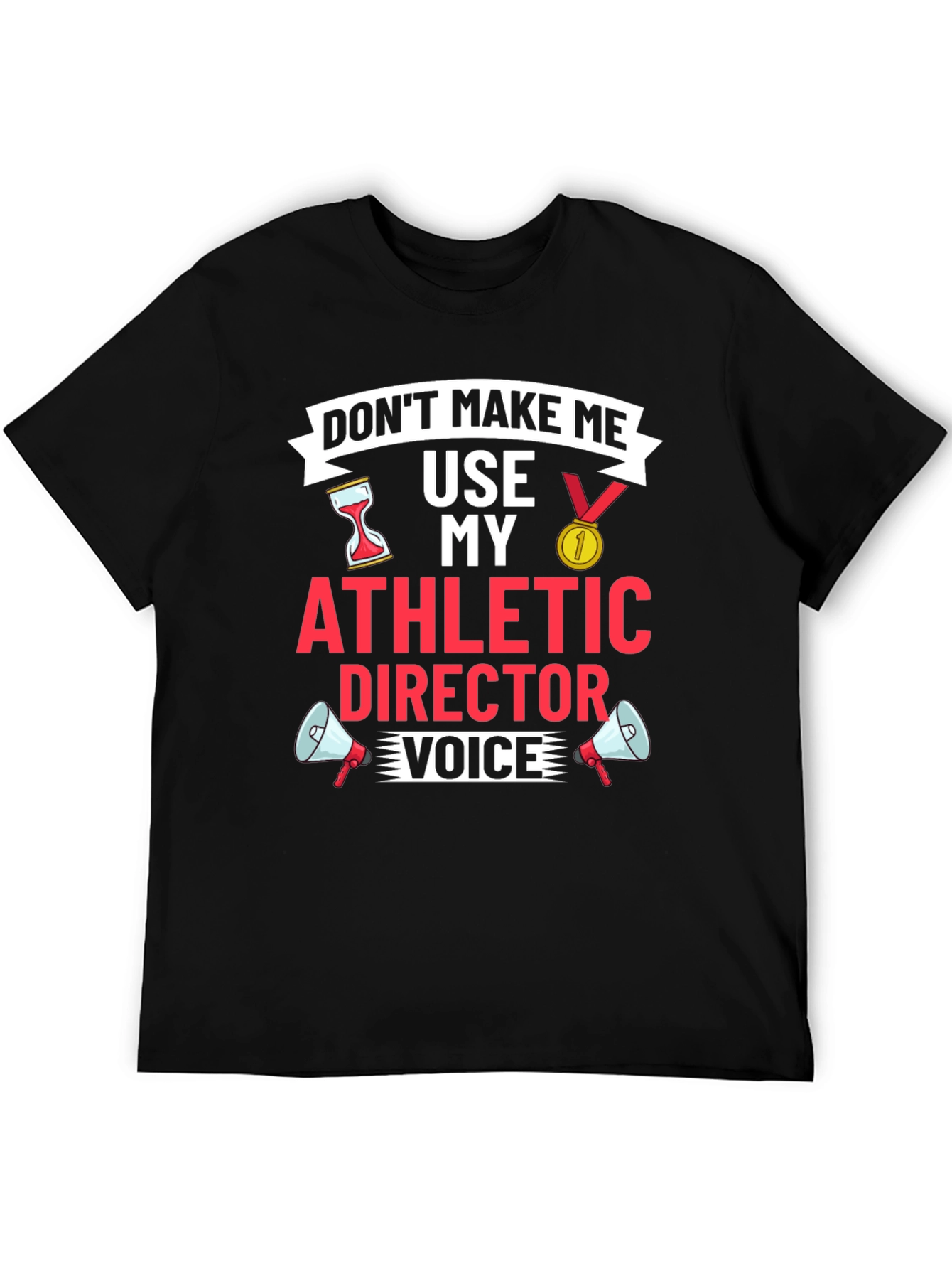 Black Athletic Director Funny Graphic T-Shirt view 5