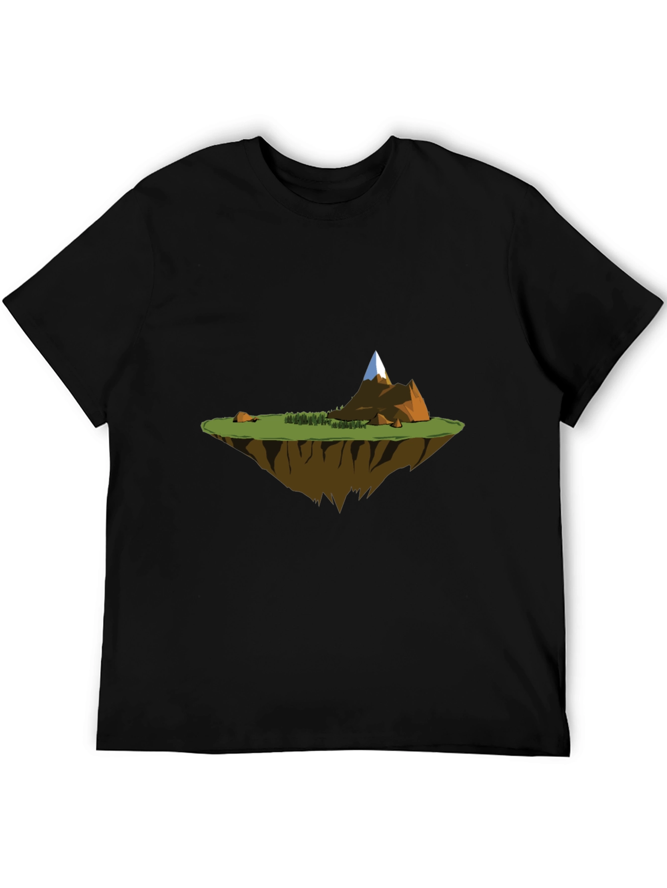 Black Floating Island Graphic Tee - Black Casual T-Shirt view 5