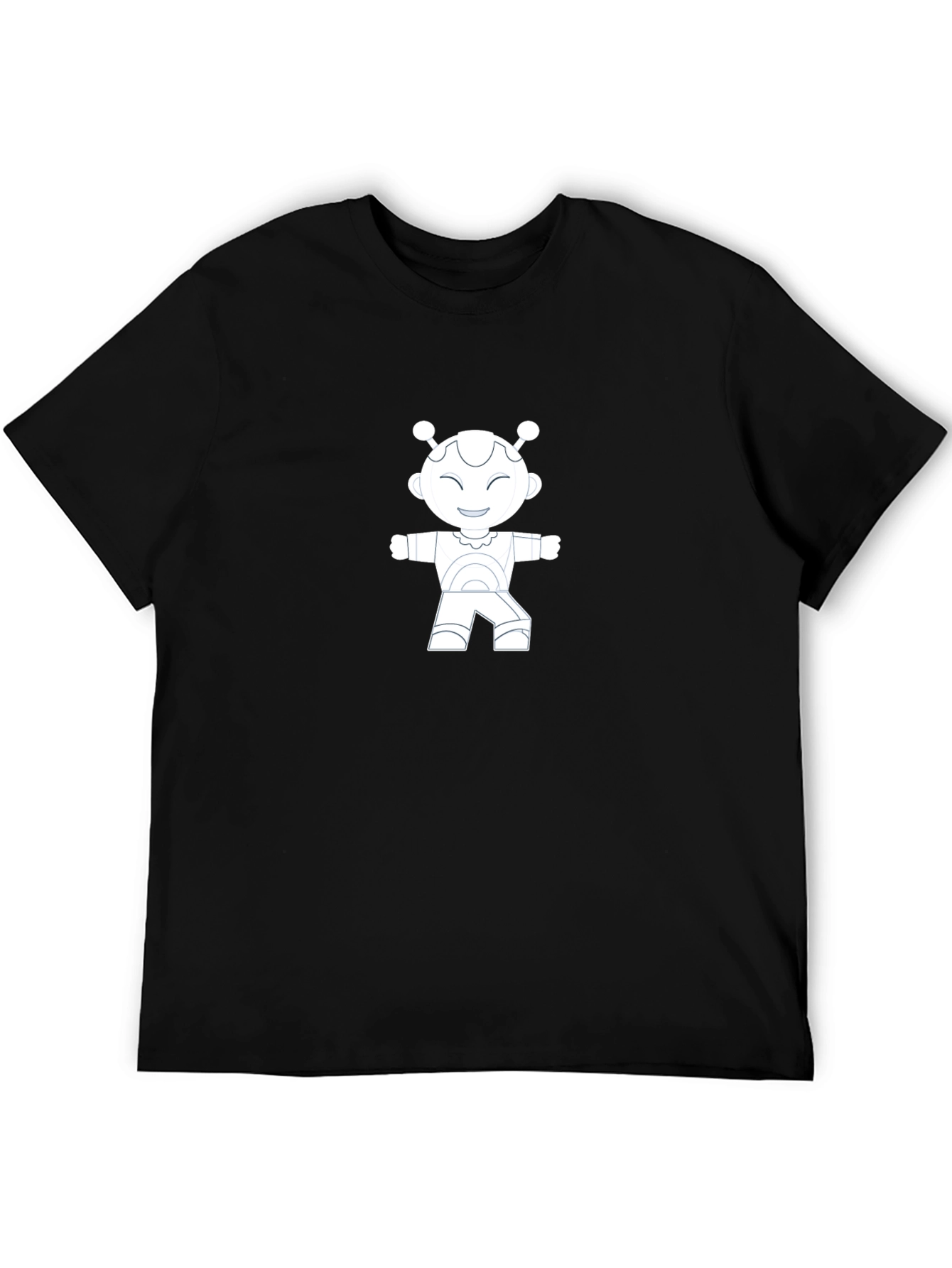 Black Robot Graphic Tee - Cool Black Shirt view 5
