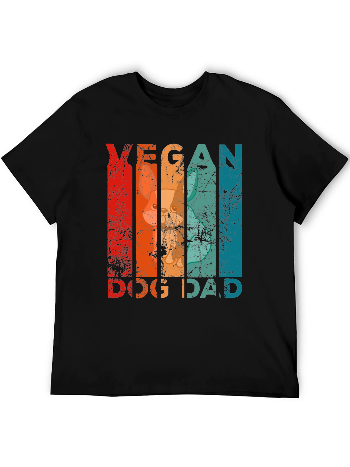 Black Vegan Dog Dad Graphic T-Shirt - Animal Lover Tee view 5