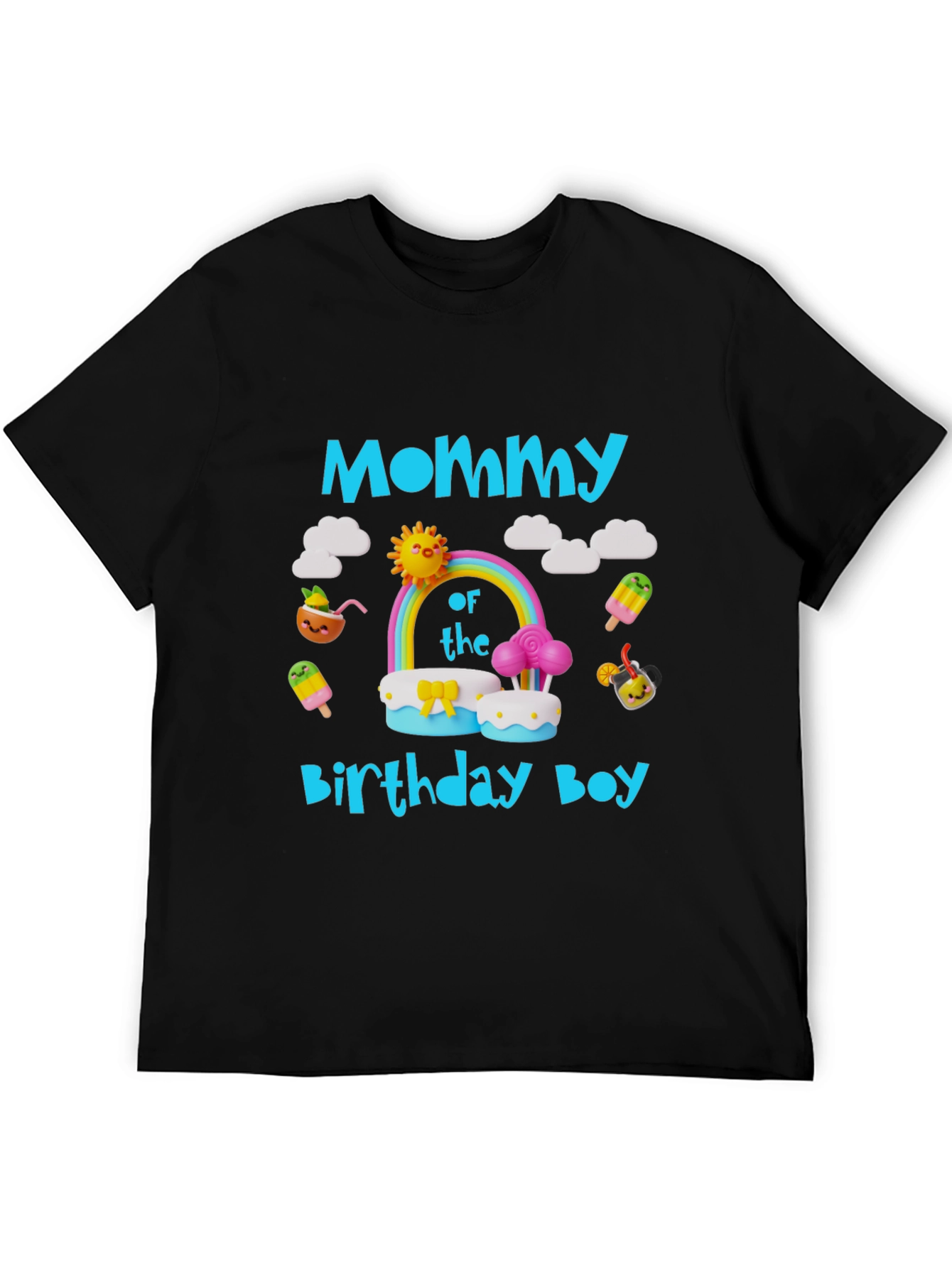 Black Mommy of the Birthday Boy T-Shirt view 5
