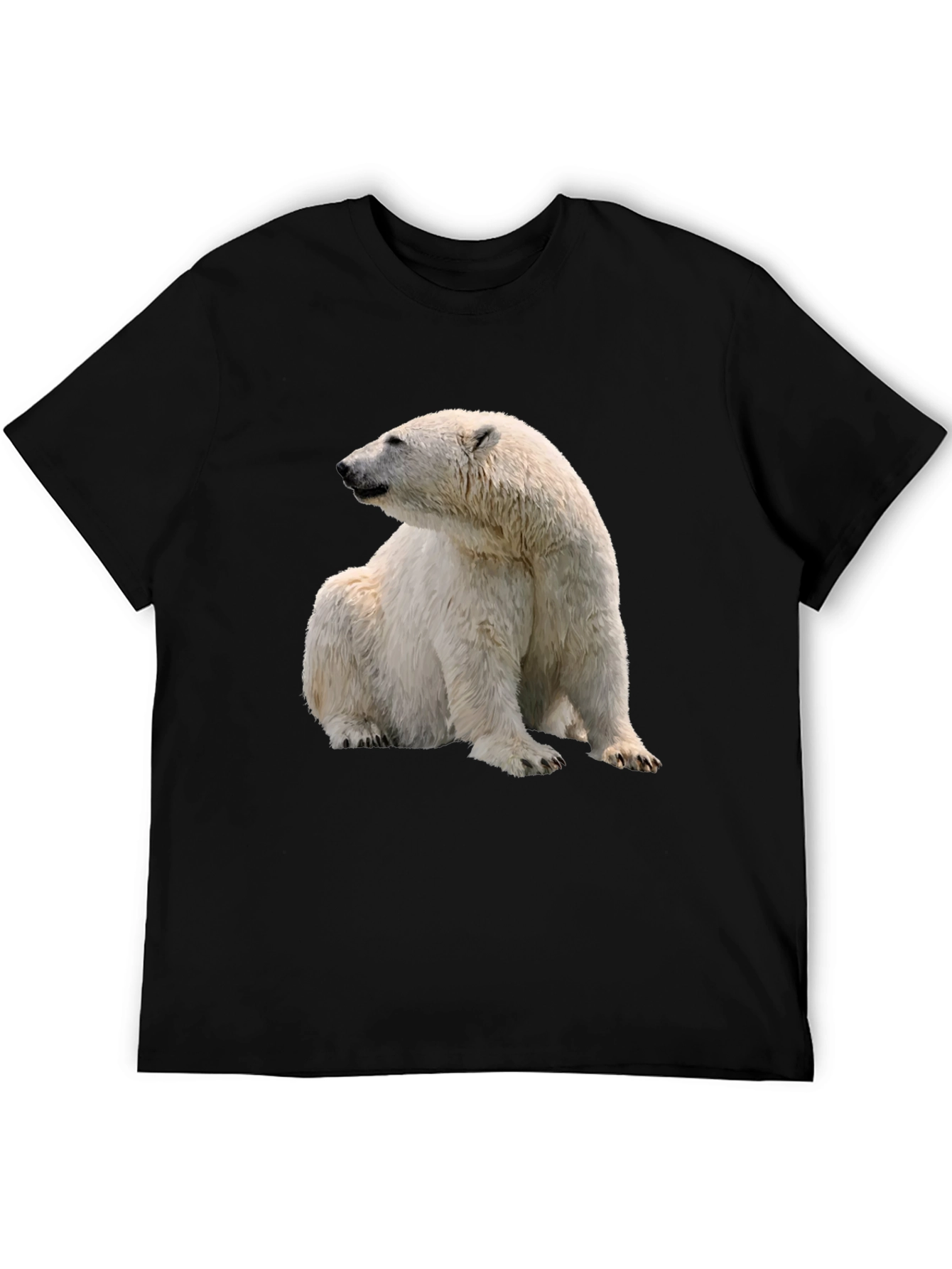 Black Polar Bear Graphic Tee - Black Cotton Blend view 5